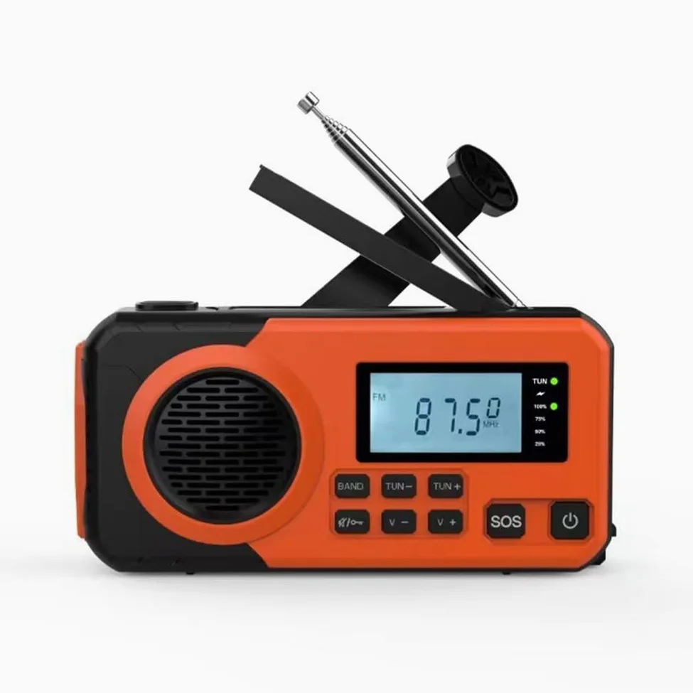Radio Portatile Piccolo AM FM, Radio d'Emergenza con Manovella, Radio AM/FM/SW con Torcia, Allarme SOS, Pannello Solare, Perfetta per Uso Interno, Esterno e Situazioni di Emergenza