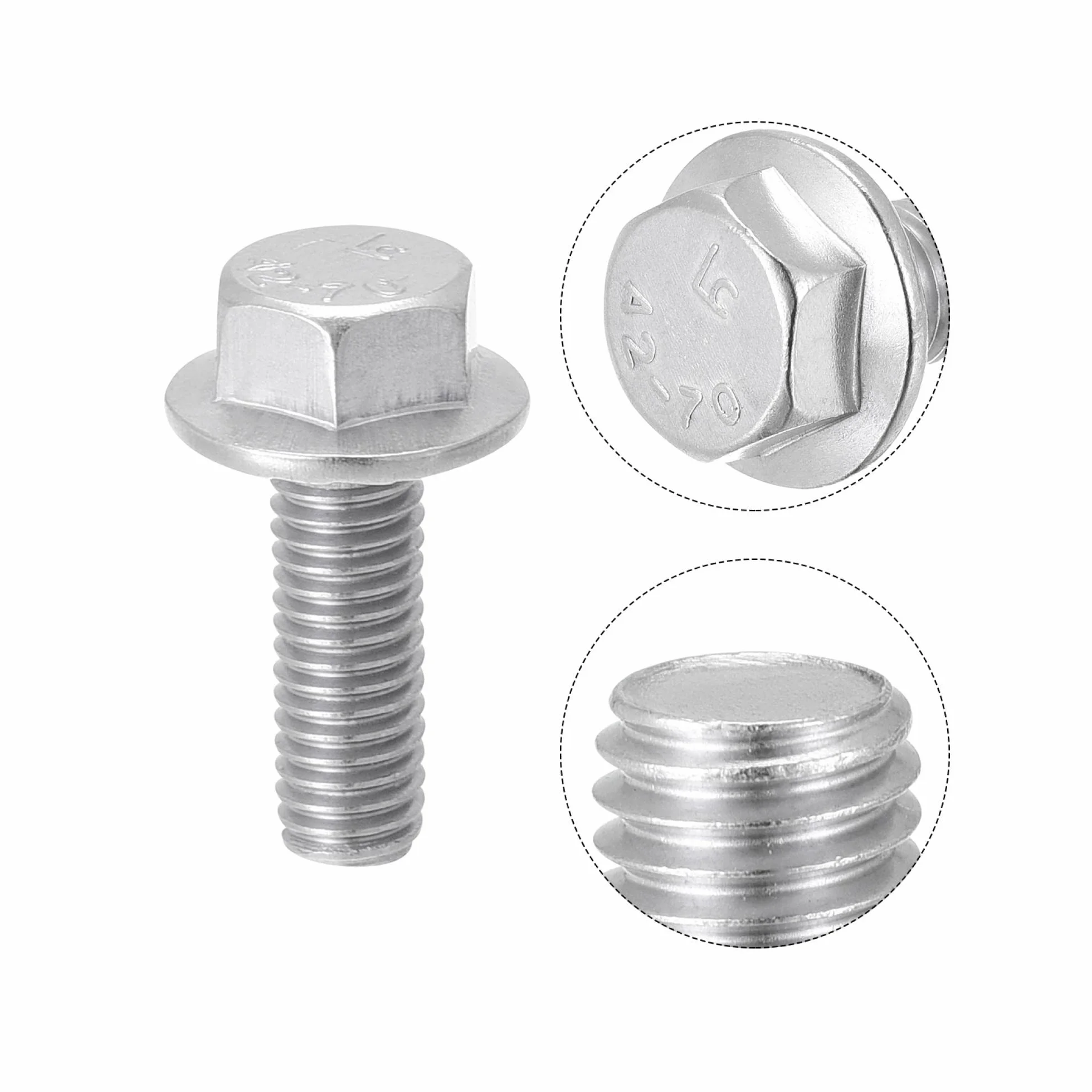 Bulloni esagonali con flangia seghettata M5 x 16 mm acciaio inox 304 25 pezzi