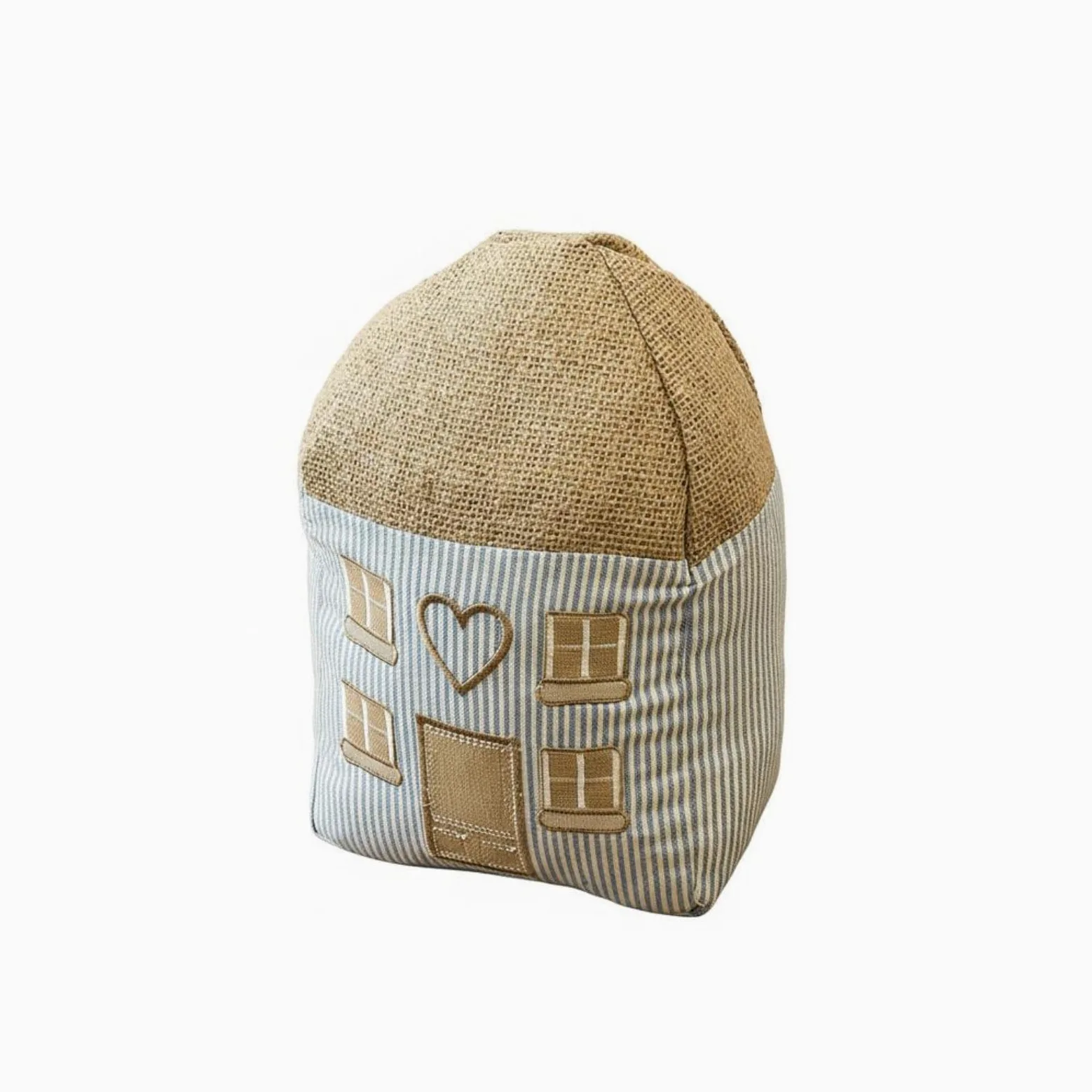 Fermaporta in Tessuto Fermaporte Porta Casa Fermasporta Paraspifferi Casetta Ricamata in Cotone E Iuta Riempita con Sabbia 1kg Adatto per Soggiorno