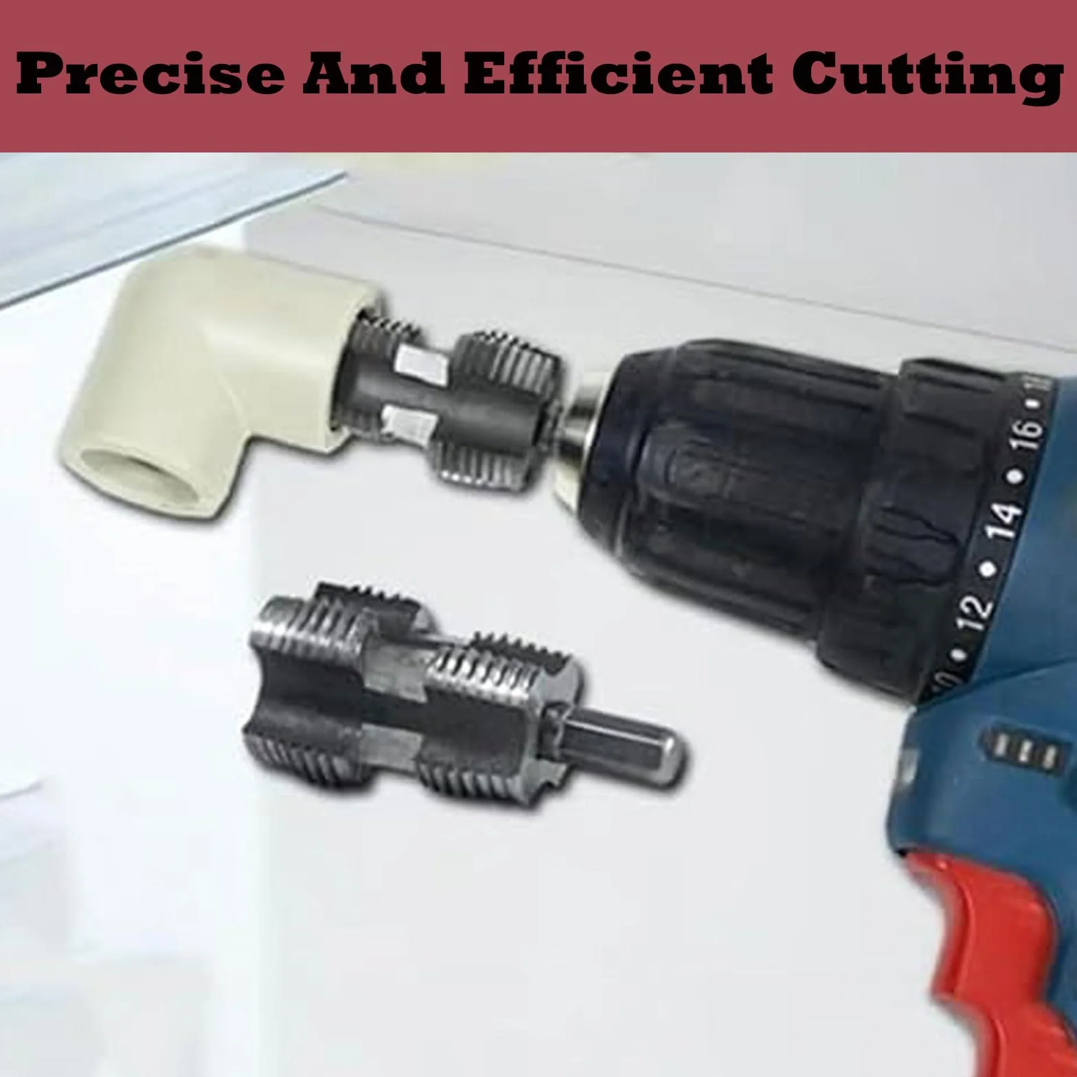Utensile Integrato per Filettatura Interna ed Esterna di Tubi, Kit per Filettatura di Tubi in PVC Compatibile con Trapano Elettrico (1/2"+ 3/4")