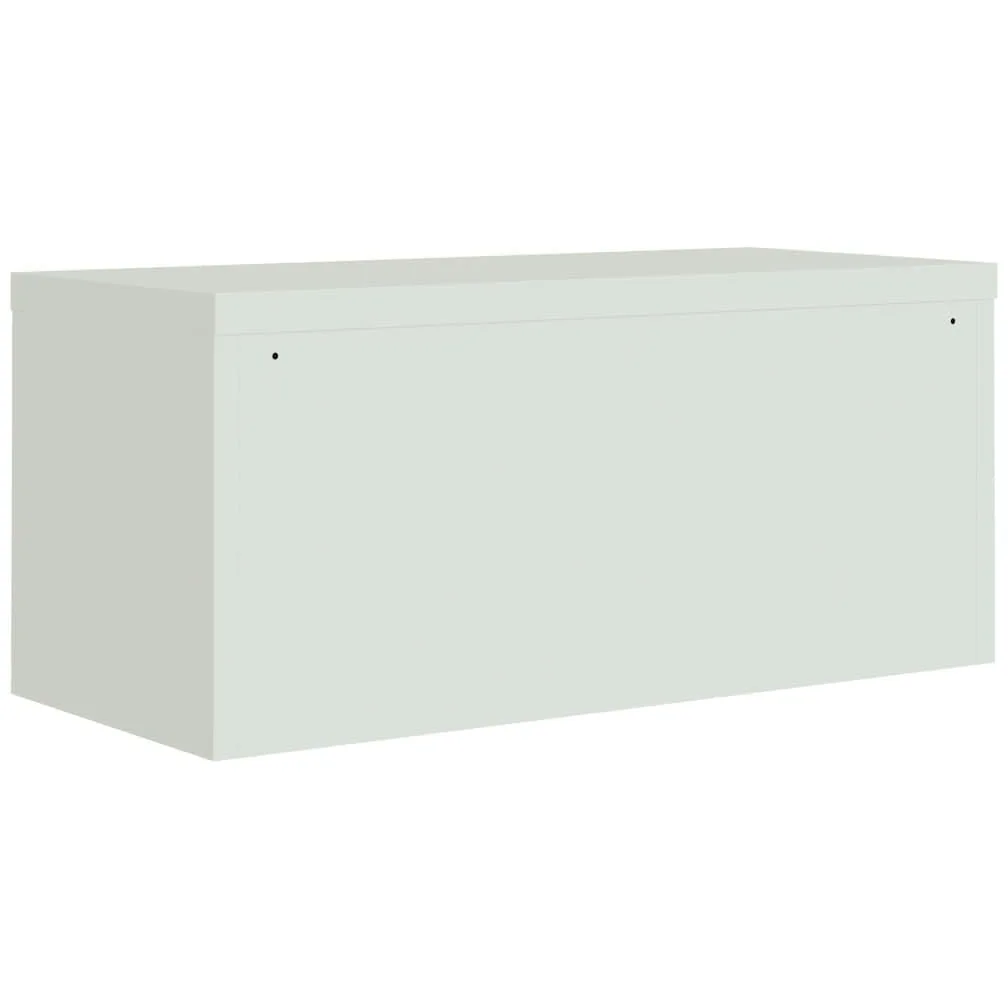SYDE Raccoglitore in acciaio grigio chiaro, 90 x 40 x 110 cm | Con serratura, ripiano regolabile, verniciato a polvere, fissaggio a parete incluso