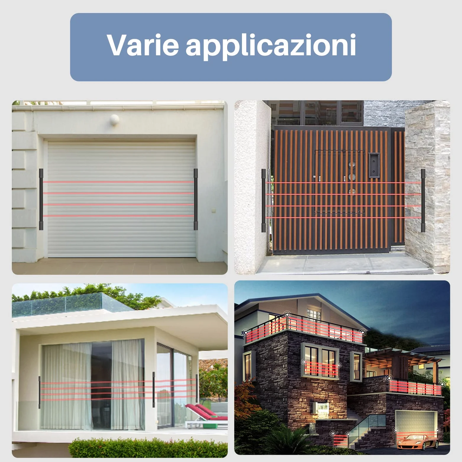 Chuango AID-420 Sensori fascio a infrarossi invisibili - Rilevatore di presenza per recinzioni barriera e porte da garage - Sistema di allarme domestico con distanza di rilevamento 6m