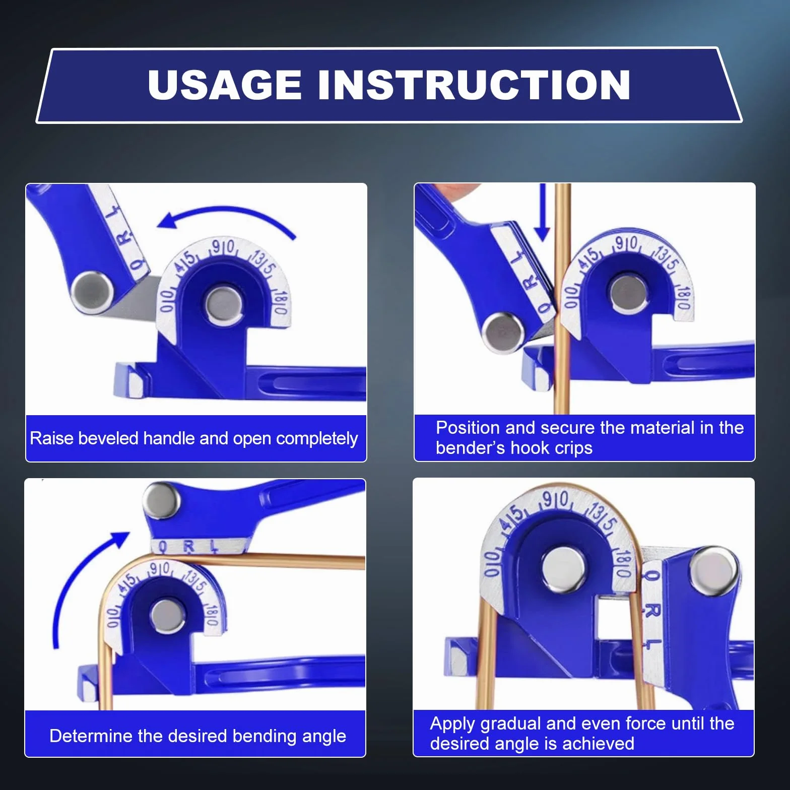 Strumento Piegatubi Manuale, Curvatubi Manuale per Tubi, Piegatubi Rame 180 Gradi, 3 in 1 Pinza Piegatrice per Tubo, 1/4"5/16" 3/8"Curvatubi Per Tubo Rame Rame Alluminio Ottone Metallo Metallo