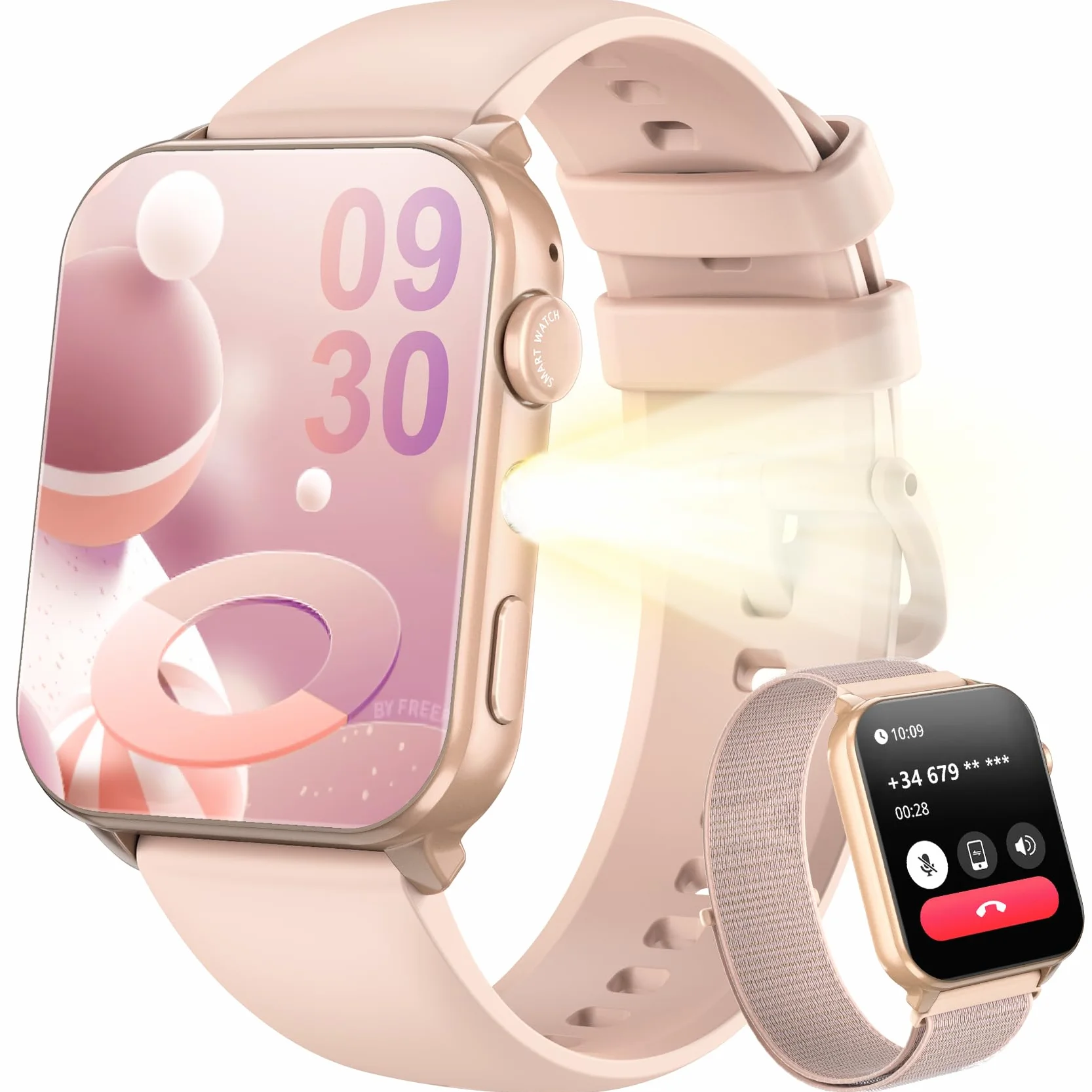 Blackview Smartwatch Uomo Donna, Effettua e Rispondi alle Chiamate,1,91'' Orologio Intelligente 100+ Modalità Sportive/Sonno/Cardiofrequenzimetro/SpO2/ Torcia per Android IOS