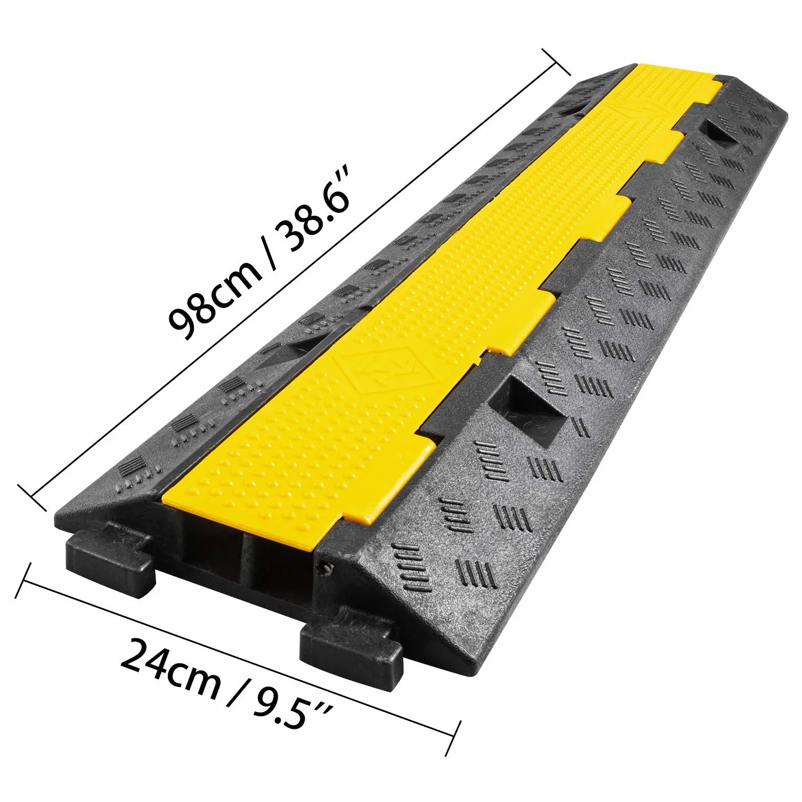 VEVOR Passacavo A Pavimento In Gomma 2 Slot 1000x250x45mm 3 Pezzi