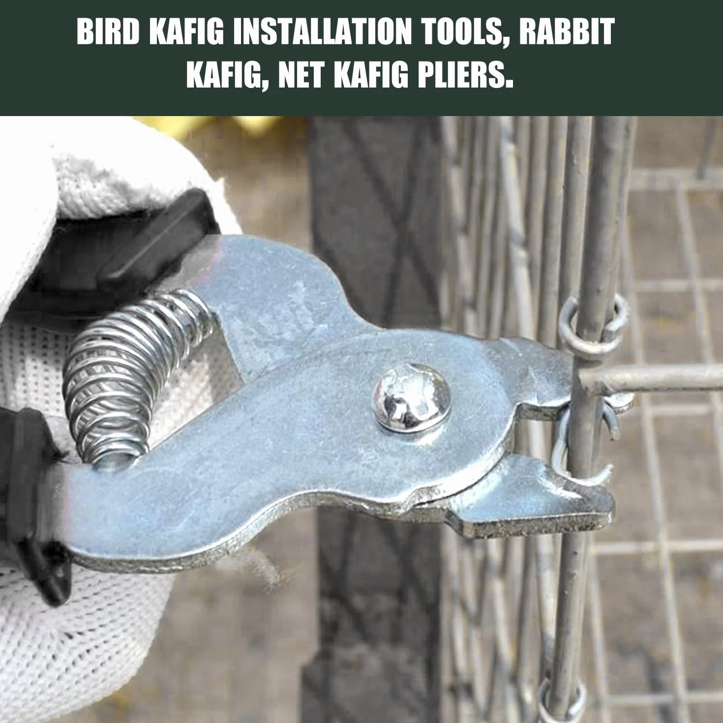 Pinze per Anelli di Maiale Hog Ring Pliers Kit 1200 Anelli Zincati per Recinzione
