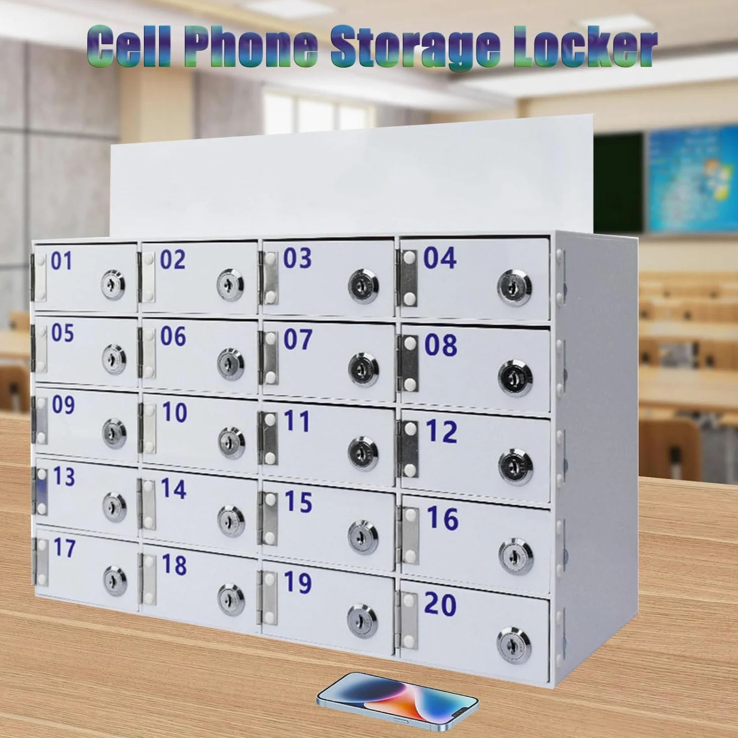 20Slo Acrilico Cellulare Locker Sicuro Telefono Sorage Cabine con Serratura Ideale per Scuole Uffici e EvensMobile Dispositivo Cassetta di Sicurezza