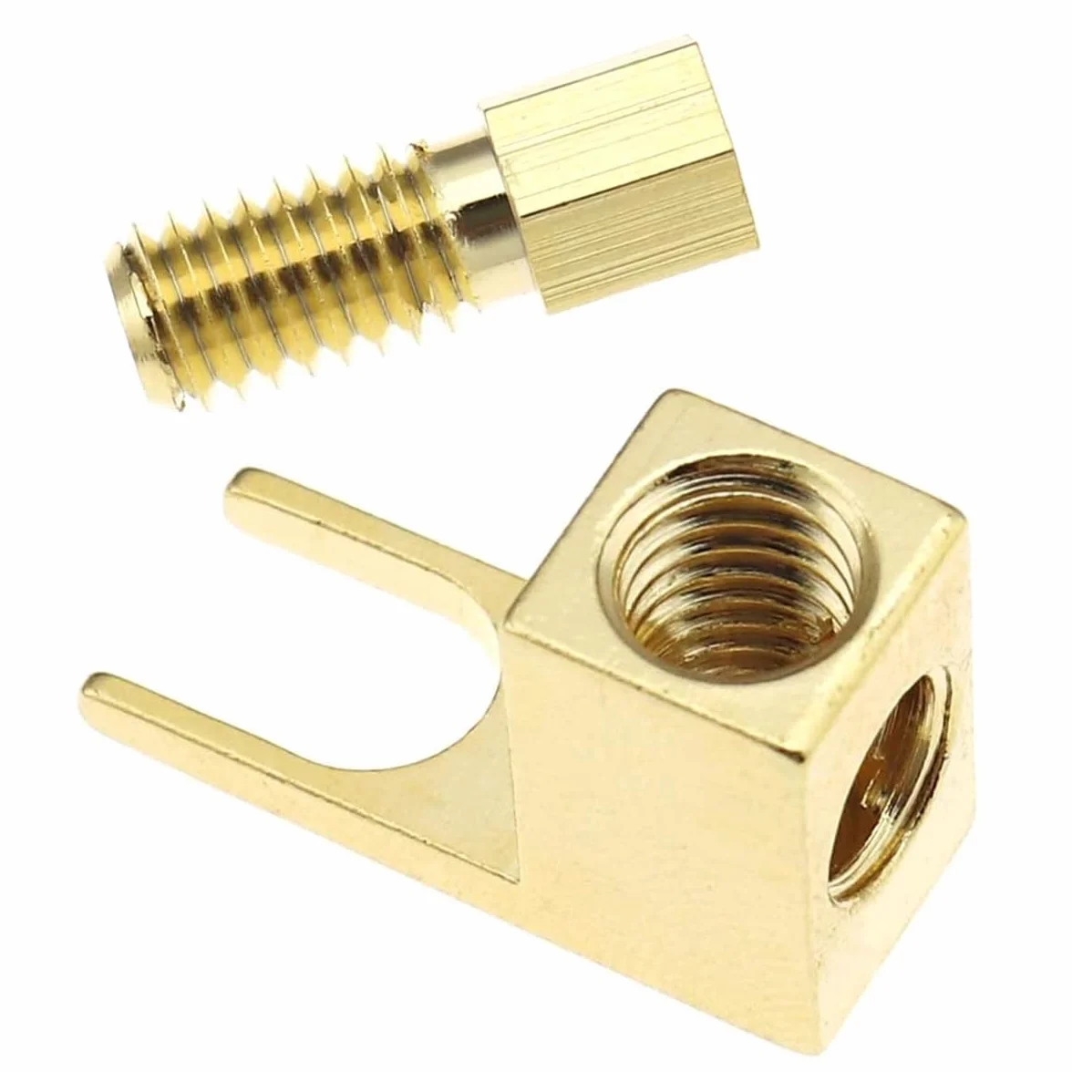 WANGCL 8 pezzi Connettore per cavo altoparlante, adattatore da banana a forcella Hi-End Cavo altoparlante Filo forcella rettangolare For-k e connettore a morsetto