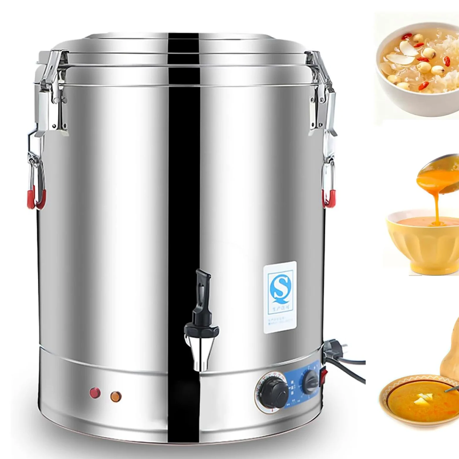 TYH Bollitore Dacqua Commerciale, Dispenser di Acqua Calda da 40l/50l/60l/70l, Urna per Ristorazione di Grande capacità, Acciaio Inossidabile, Controllo della Temperatura 40L