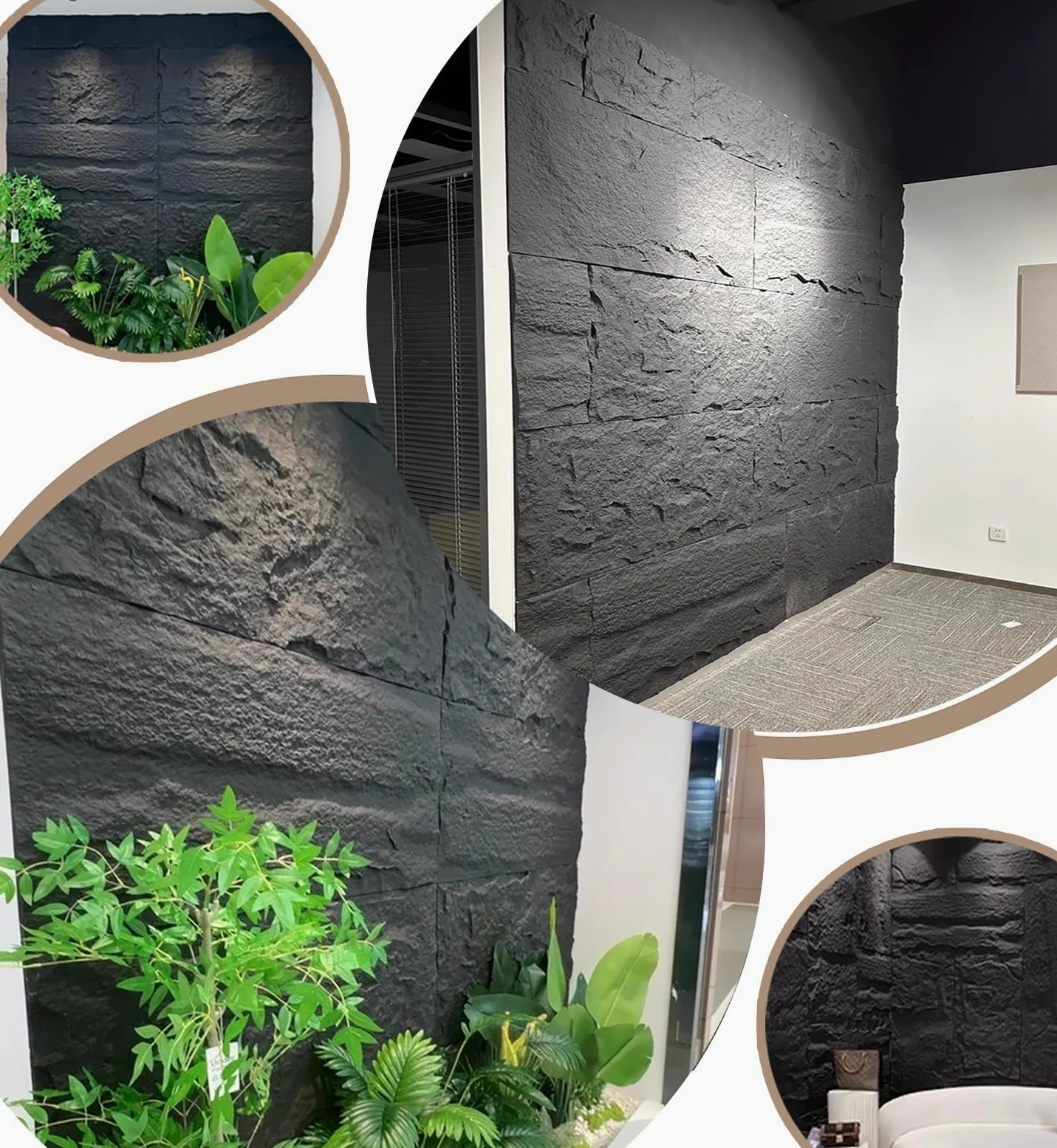 Pannelli di parete 3D per la decorazione interna ed esterna, rivestimento murale dell'impiallacciatura di pietra, sfondo del camino e rivestimento della parete