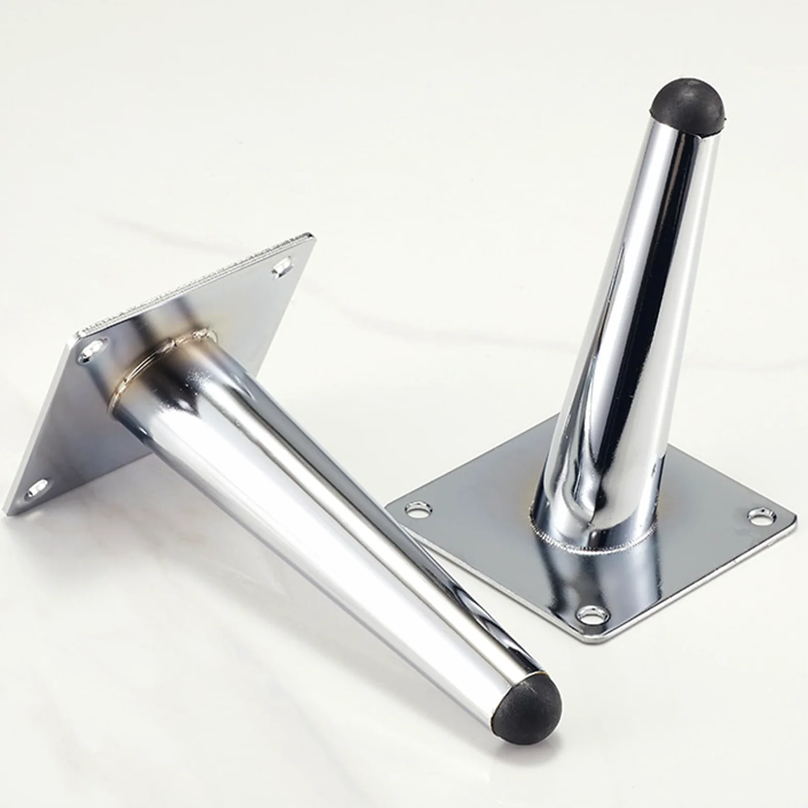 Generico Gambe per Mobili Piedini Conici Cromati 4 Pezzi di Supporto per Tavolo Cromati Superficie in Ferro Galvanizzato Piedini per Divano Altezza: 10-43 cm Piedini per Mobile 43 cm/17