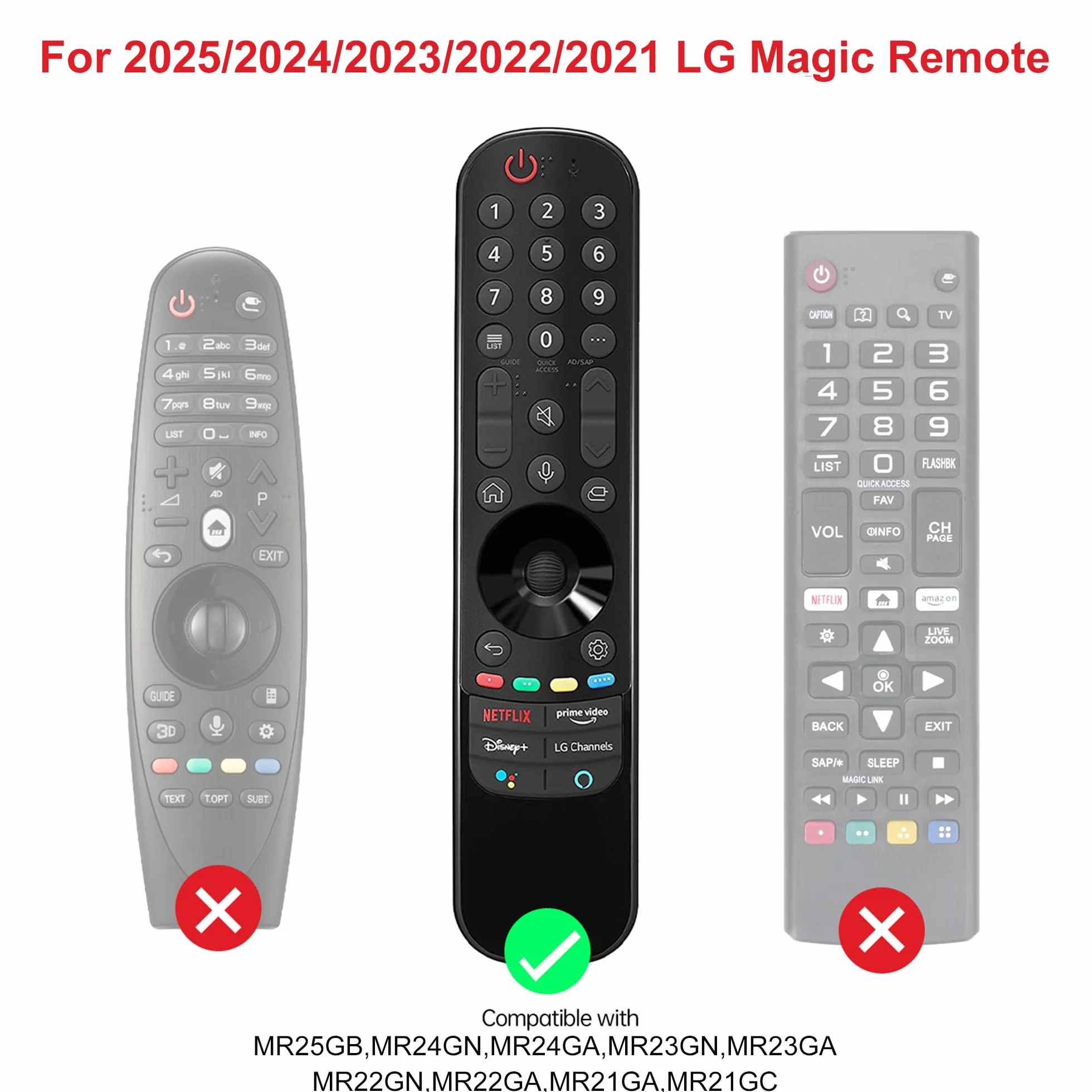Custodia in Silicone Compatibile con LG Telecomando MR25GB MR24GN MR24GA MR23GN MR23GA MR22GN MR22GA MR21GA MR21GC,Cover per Telecomando LG,Guscio per TV 2025/2024/2023/2022/2021 (Nero)