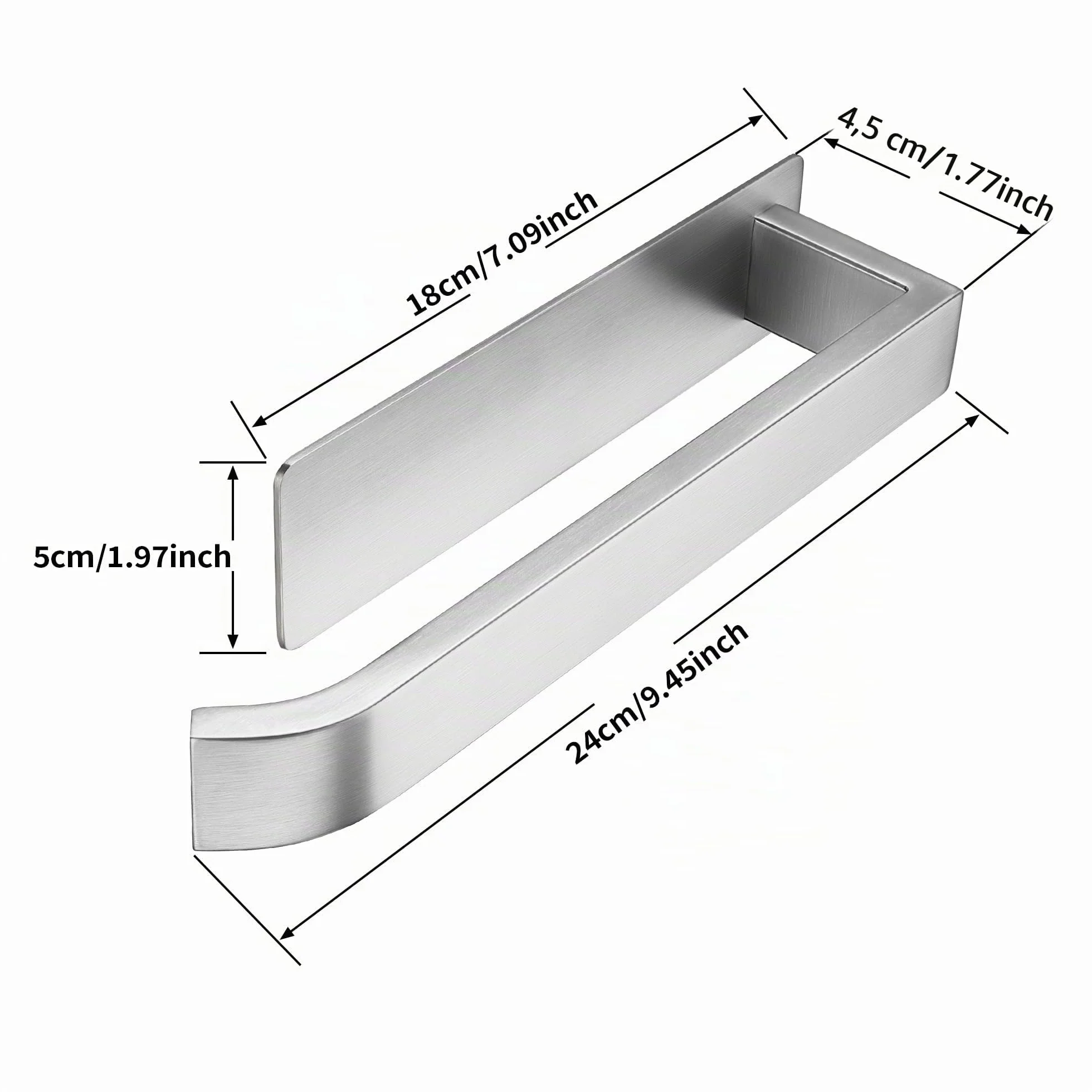 ALOCEO Porta Asciugamani Bagno Adesivo Acciaio Inox Argento 24 cm