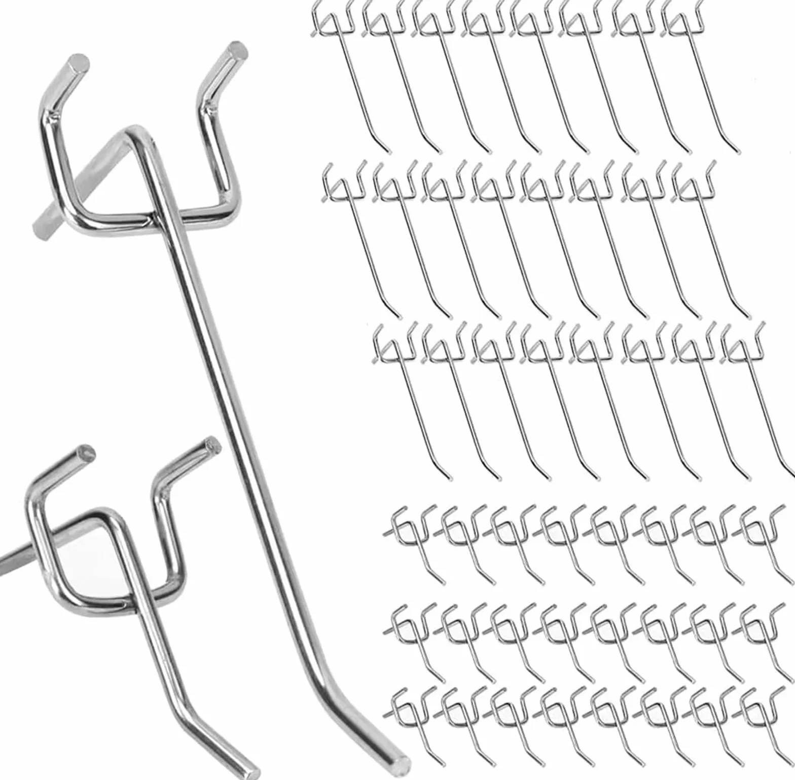Ganci Singoli per Pannelli Forati in Metallo 50pcs (3.5cm, 8.5cm)