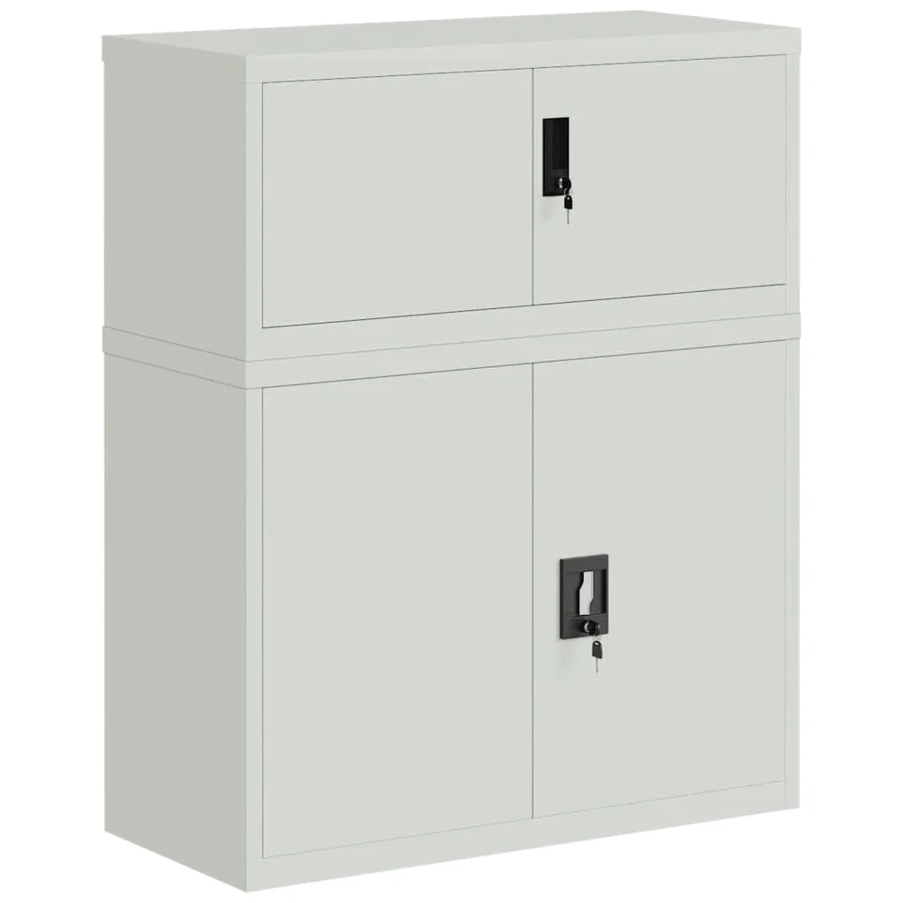 SYDE Raccoglitore in acciaio grigio chiaro, 90 x 40 x 110 cm | Con serratura, ripiano regolabile, verniciato a polvere, fissaggio a parete incluso