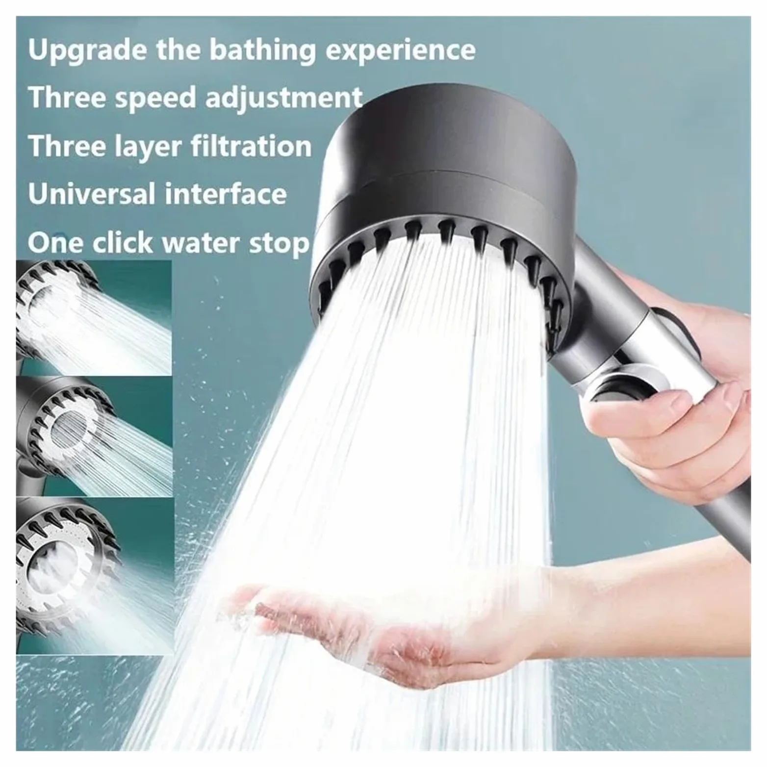 Modalità soffione doccia regolabile, rubinetto doccia ad alta pressione e grande portata, risparmio idrico(Shower head)