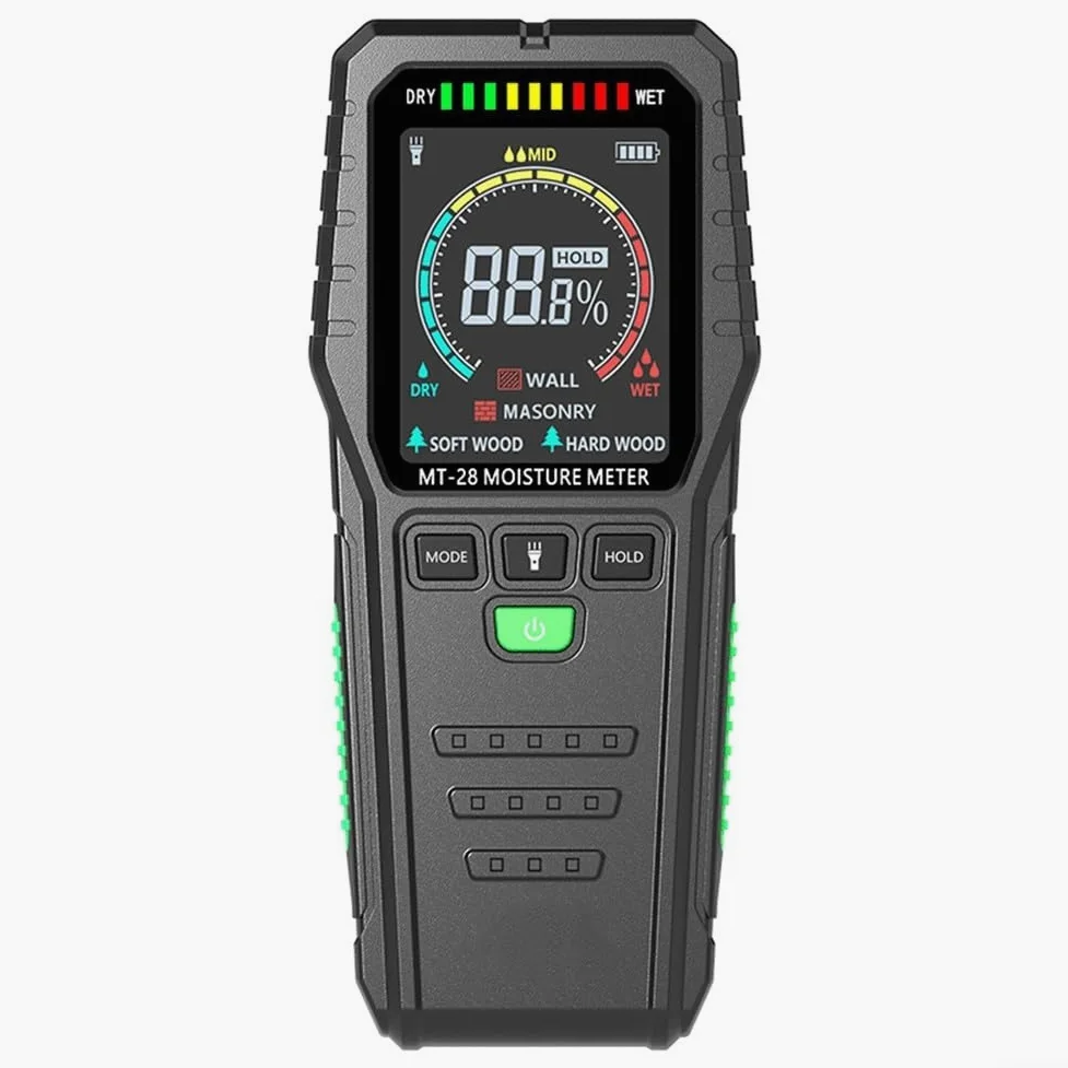 ZYNCUE Misuratore di umidità non invasivo per legno e pareti - Display LCD Sistema di allarme 5-75% Range Rilevatore portatile