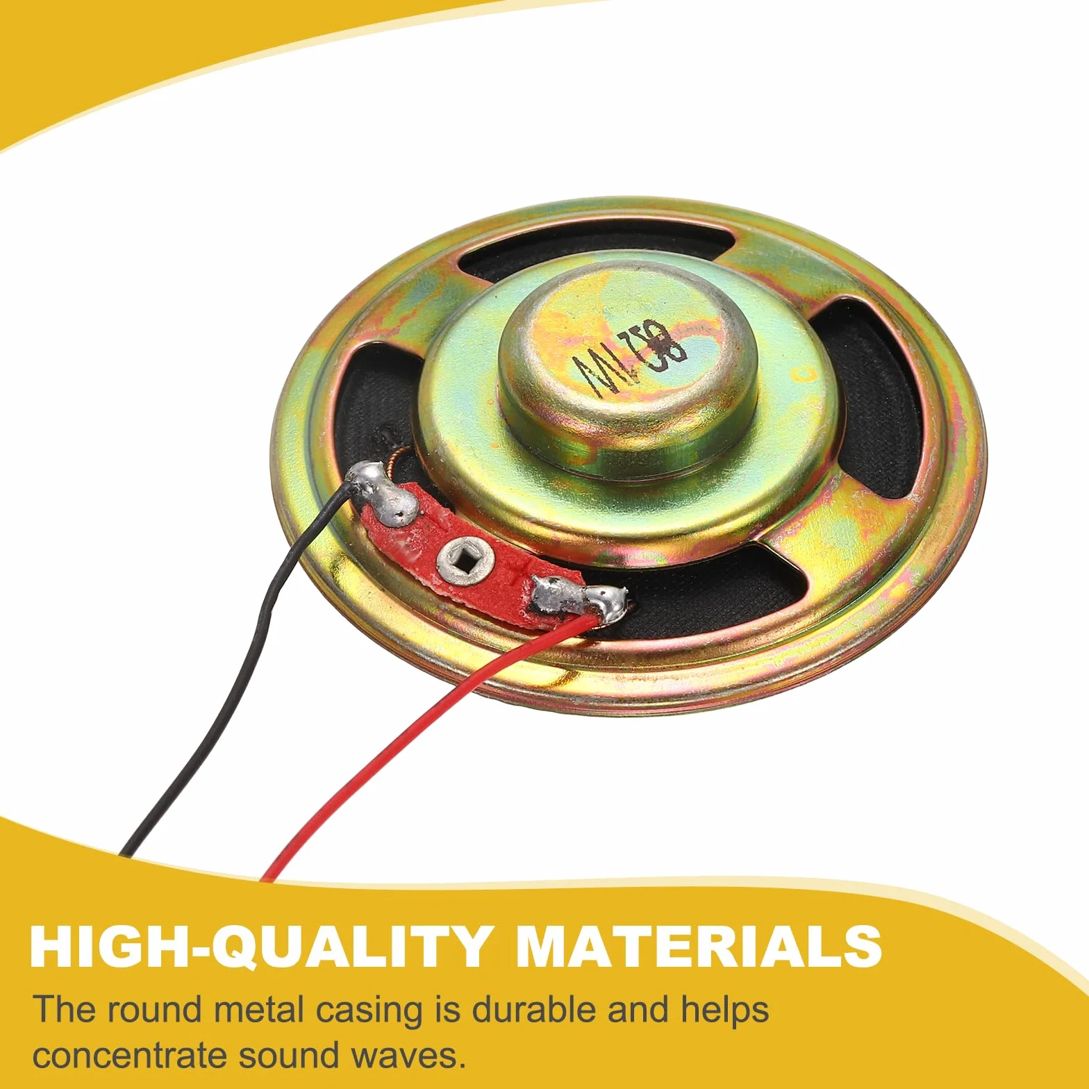 QUARKZMAN 2 Pezzi Altoparlante Piccolo 8 Ohm, 1W 57mm Diametro Guscio Metallico Rotondo Magnete Mini Altoparlante Con Filo Terminale 100mm Micro Interno Per DVD, EVD, Mini Impianto