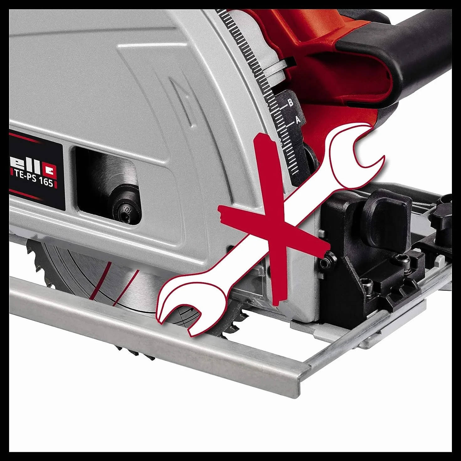 Einhell TE-PS 165 Sega circolare ad immersione (tensione 230 V, 1200 W, giri al min. 5200, lama Ø165 x Ø20, taglio max 56 mm)