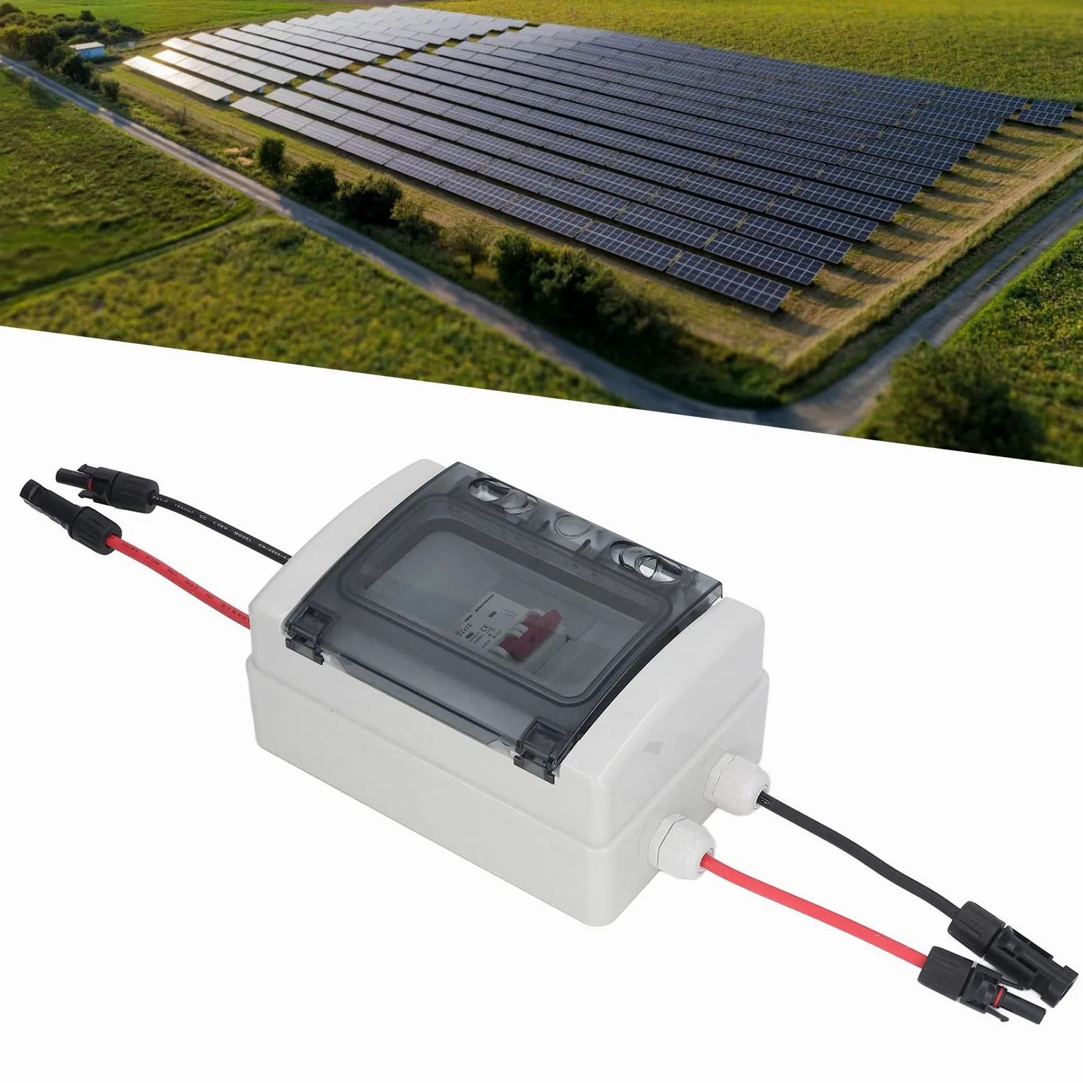 Mini Interruttore Automatico, Interruttore CC Protezione Sovraccarico Sezionatore Solare Fotovoltaico con Scatola Impermeabile IP65 500 V per Interni Ed Esterni (20A)