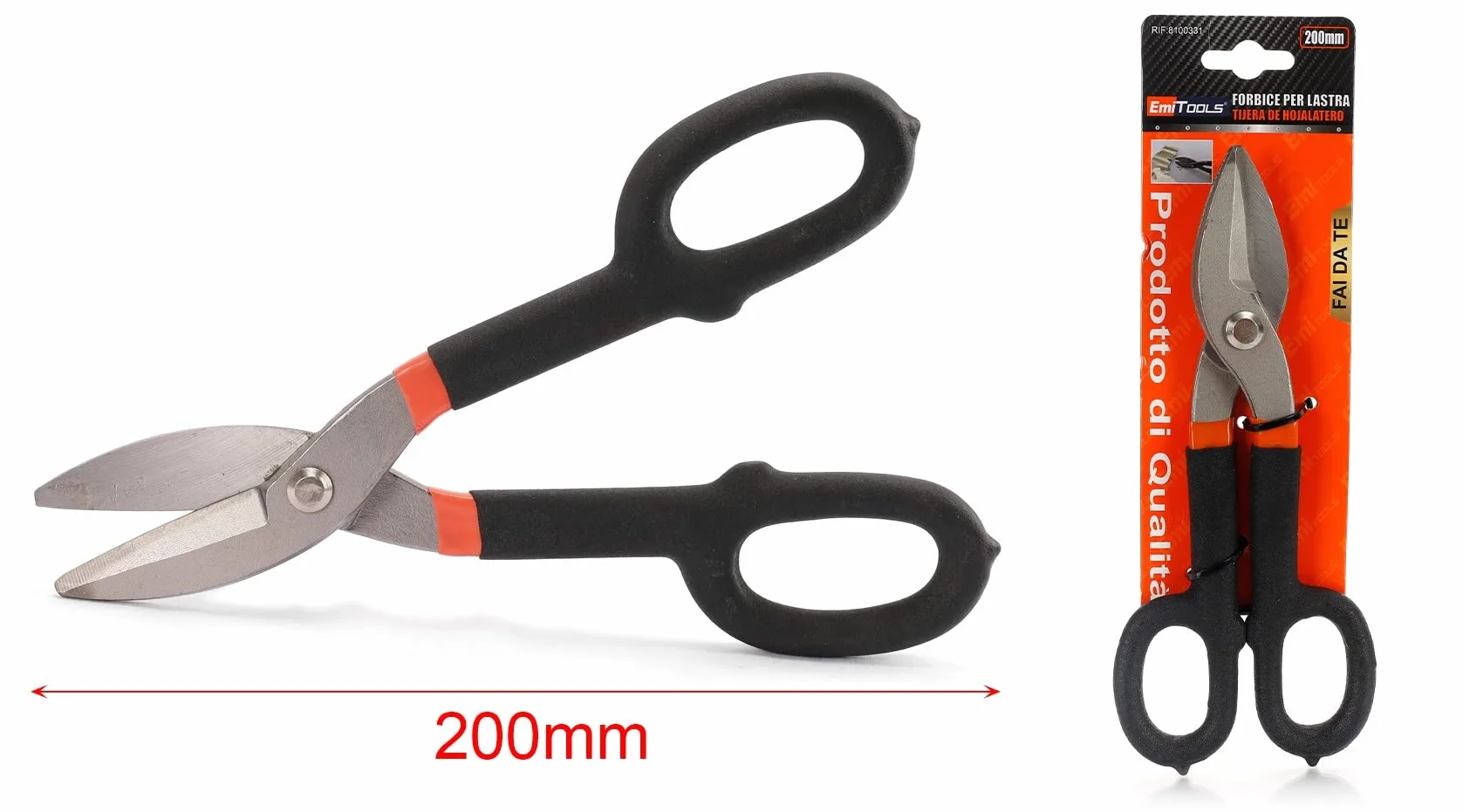 Cesoie per Lamiera Forbici da Lattoniere Taglio Dritto 200mm