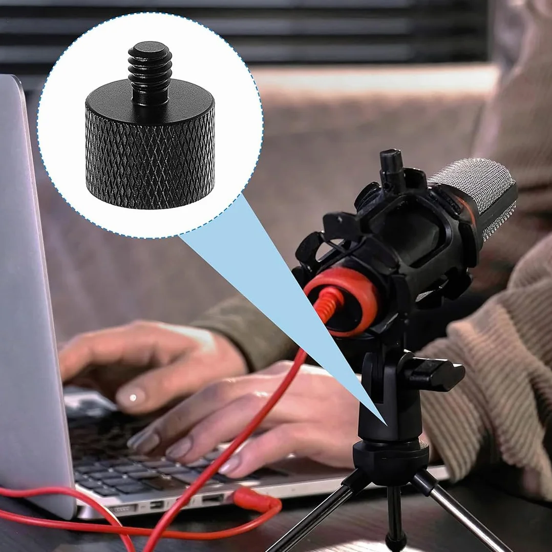6 Adattatori Per Treppiedi Da 1/4-3/8 Nero, Viti Per Treppiede,Adattatore Filettato Adattatore Vite Treppiede Per Fotocamera,Microfono,Monopiede