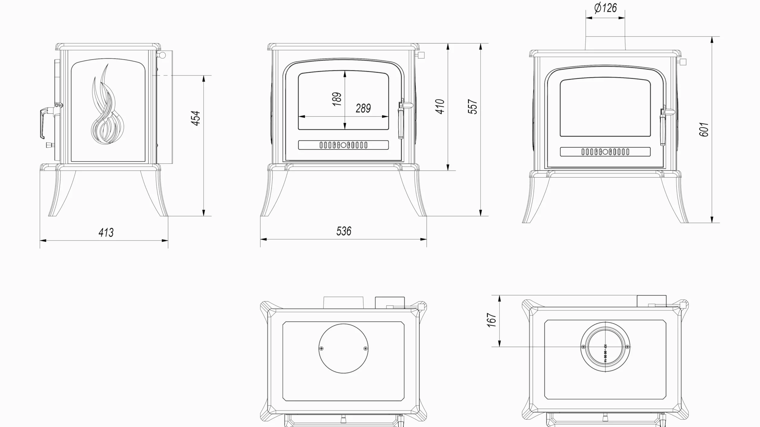 KRATKI Stufa a legna in ghisa KOZA K7 5 kW Ø150 A Gamma di potenza 3-8kW | Ghisa nero, efficienza 70%, classe A. Ecodesign.; combustione efficiente; basse emissioni; calore uniforme; struttura robusta