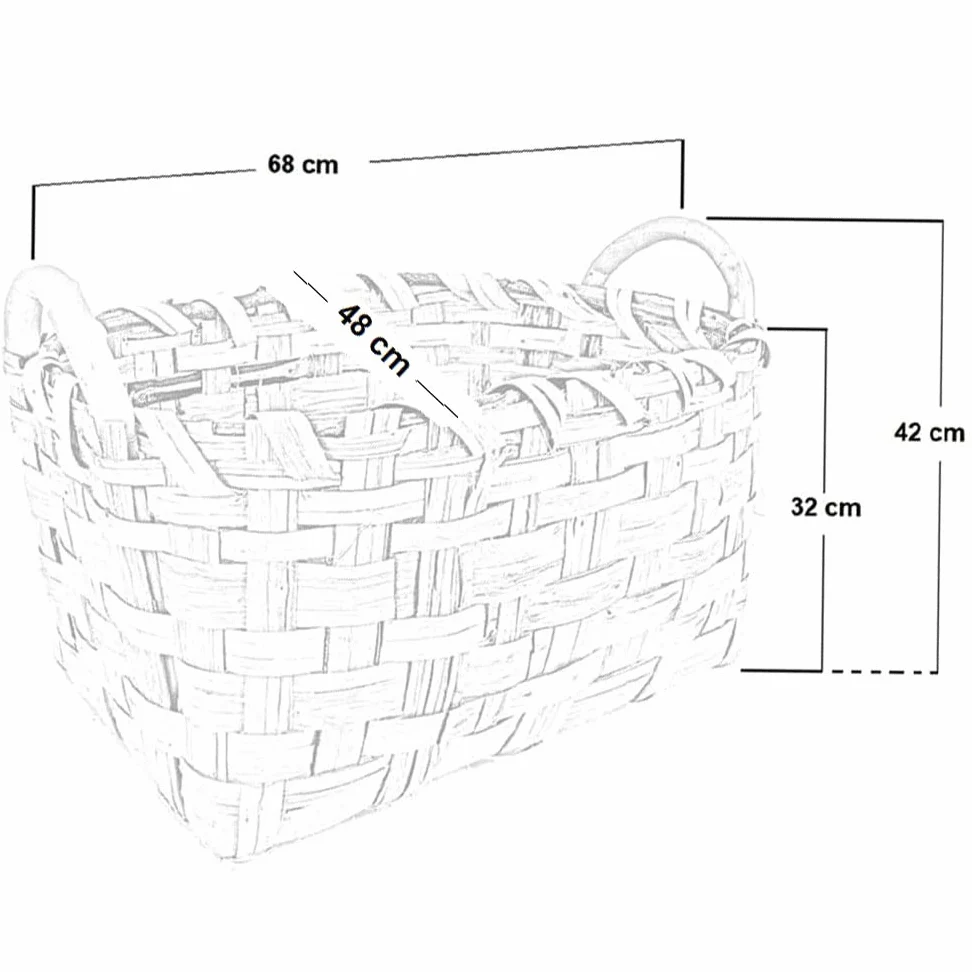 Portalegna sporta cesto cesta portapellet sporta in legno e pellet cm 68