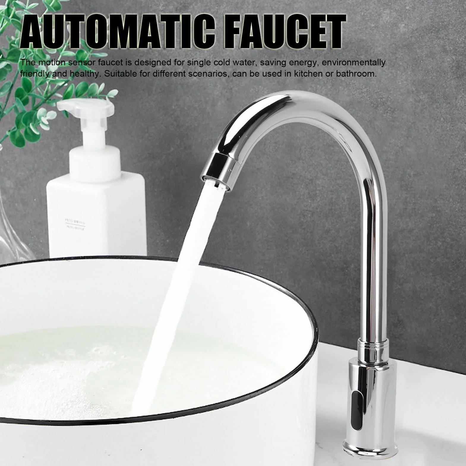 Rubinetto Automatico con Sensore a Infrarossi per Lavabo Elettronico Touchless Acqua Fredda