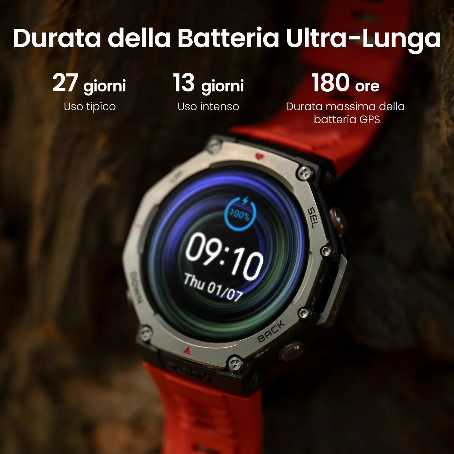 Amazfit T-Rex 3 Outdoor Smartwatch 48mm Display AMOLED, Mappe & Navigazione Offline,6 Sistemi Satellitari Dual Band GPS, 27 Giorni di Durata Batteria,Pagamento NFC, 170+ Modalità Sport per Avventura