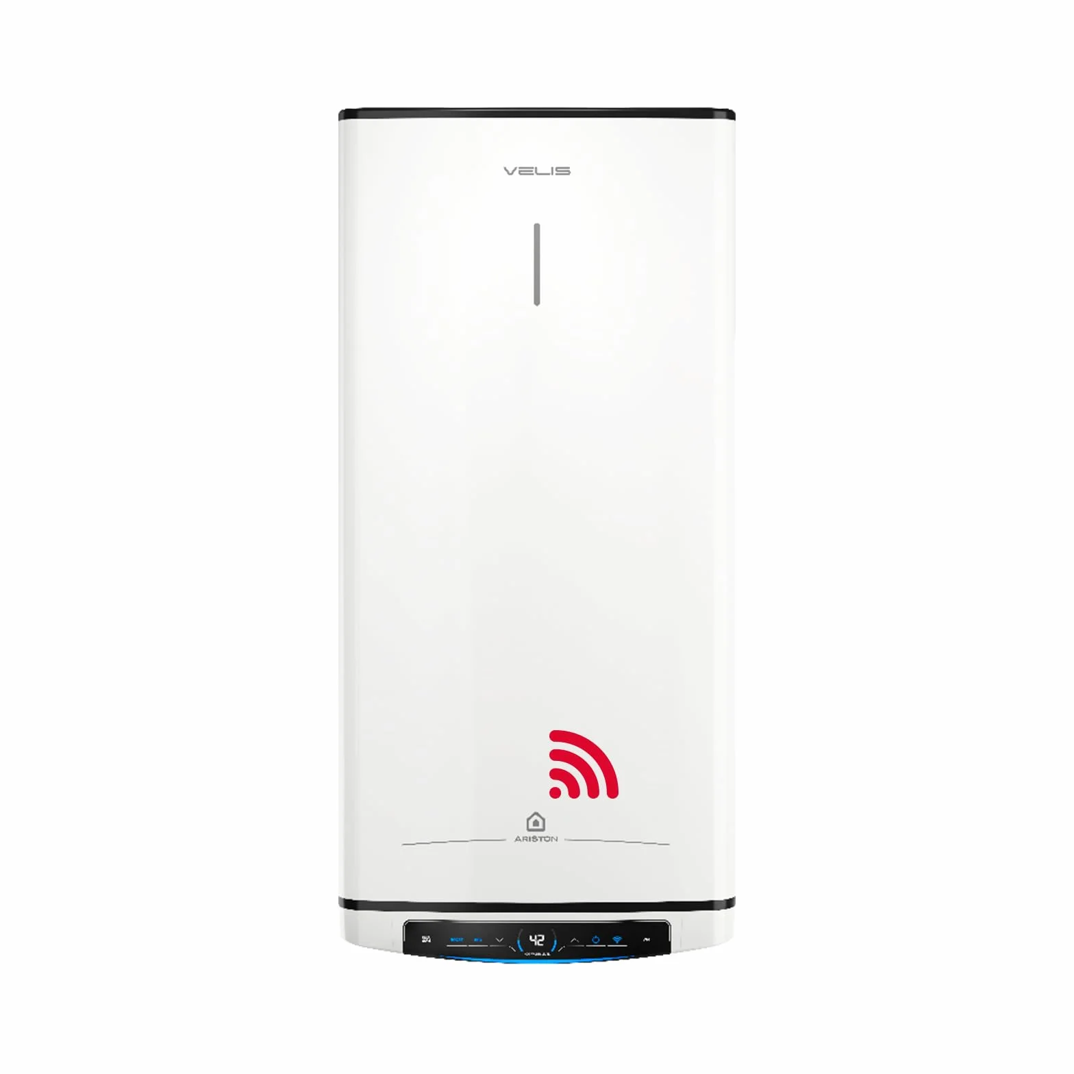 Ariston Velis Pro Wifi – Scaldabagno elettrico a basso consumo multiposizione, Thermos elettrico, 80 litri piatto, Wifi e funzione ECO-EVO 108,7 x 27,5 x 51,1 cm, installazione in Spagna
