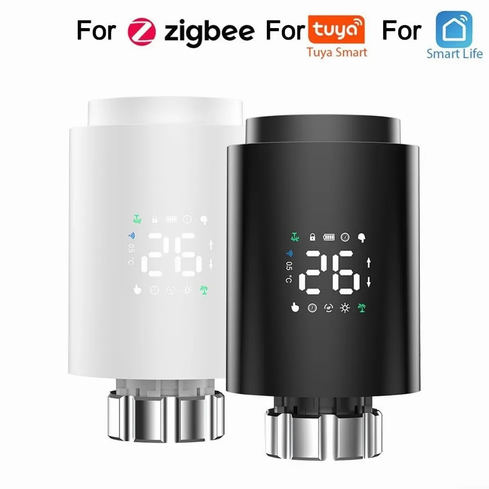 Valvola intelligente per radiatore, per Tuya per Zigbee Smart Termostato Termostato Valvola del radiatore con programma settimanale programmabile Modalità operative multiple (nero)
