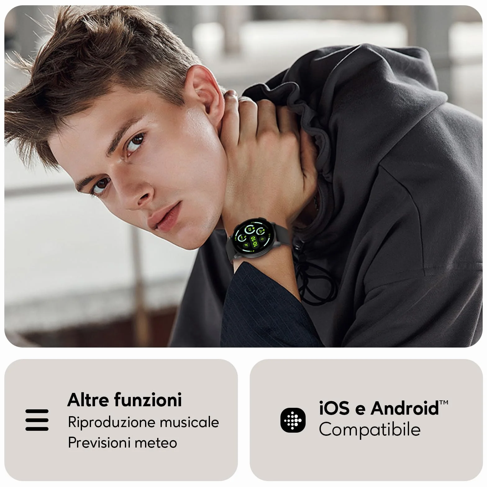 Smartwatch Uomo Donna con Chiamate Bluetooth, Orologio Rotondo da 1,38" con 147+ Modalità Sportive, Cardiofrequenzimetro, Sonno, IP68 Impermeabile, Compatibile con Android iOS - Regalo Festa del Papà