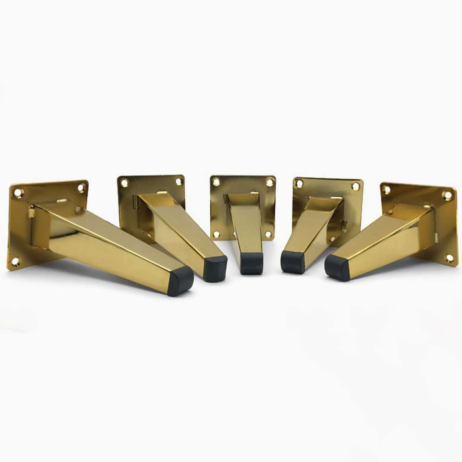 Generico Gambe per Mobili Oro 20 cm 4 Pezzi Supporto Piedini da Tavolo Dorati Superficie in Ferro Galvanizzato Piedini per Divano Altezza: 13-20 cm Piedini per Mobile 20 cm/7,9"