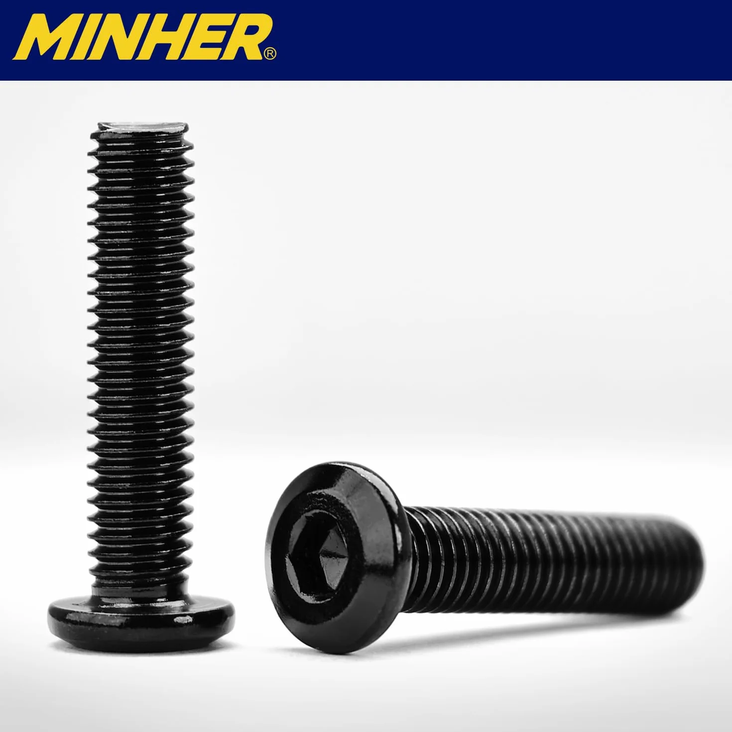 Bulloni a Testa Piatta Esagonale M5 x 10mm Acciaio Inossidabile A2 V2A Finitura Ossidata Nera
