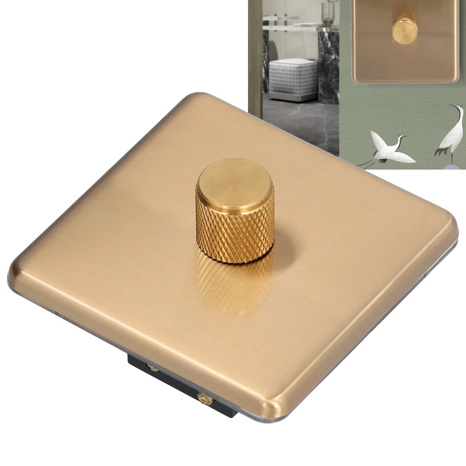 Interruttore Dimmer Regolatore Luce Ottone Spazzolato AC220V per Uso Domestico Ambiente Casa