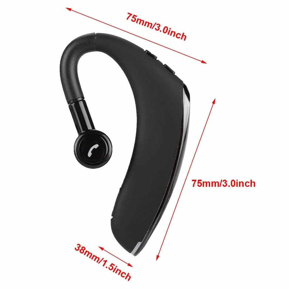 Denash Auricolare Stereo Bluetooth 5.0 Singolo, Cuffia Auricolare Wireless Professionale con Microfono, Auricolare F900 Chiamata a Mani libere