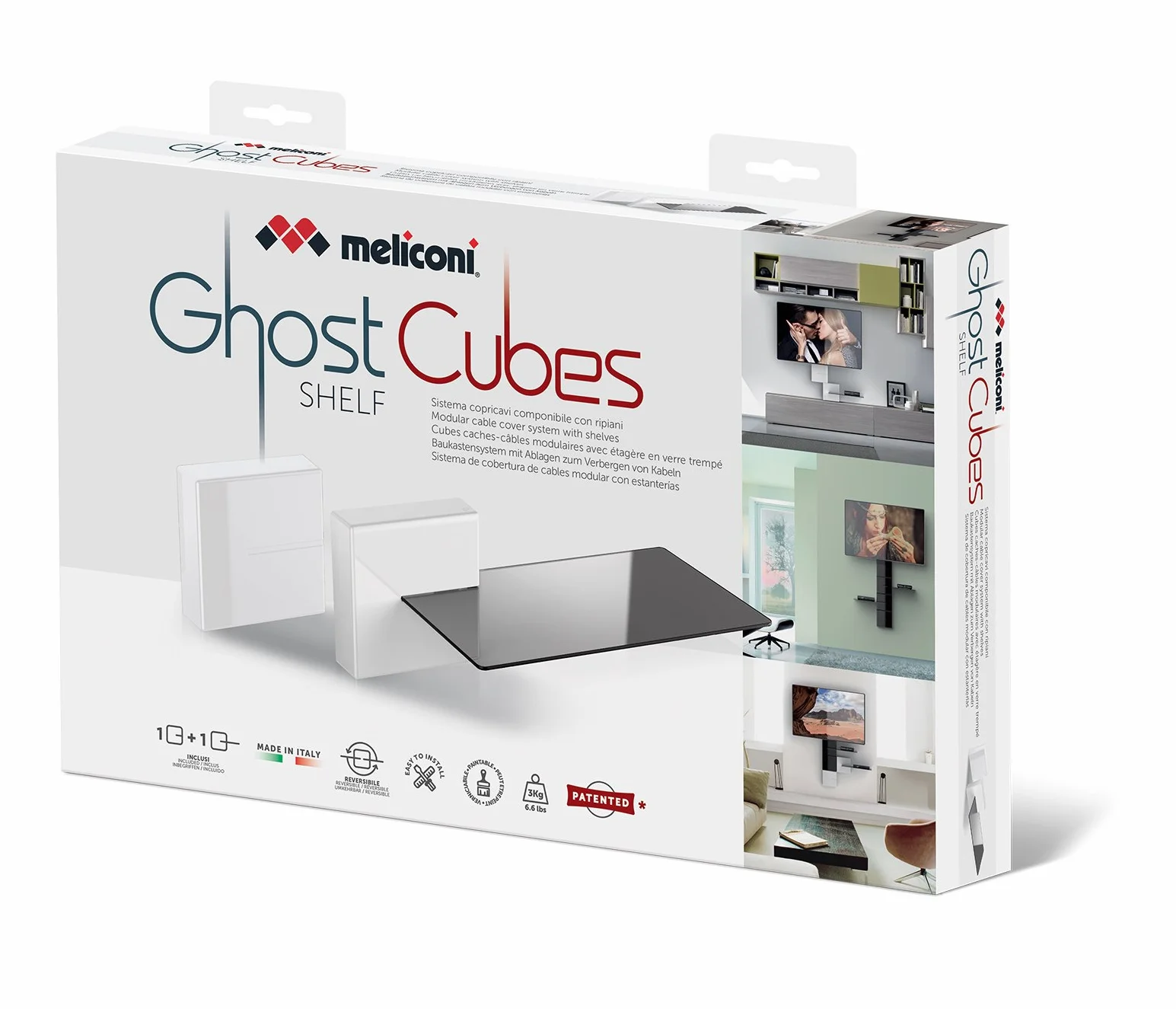 Meliconi Ghost Cubes Shelf Sistema Copricavi Componibile, Bianco