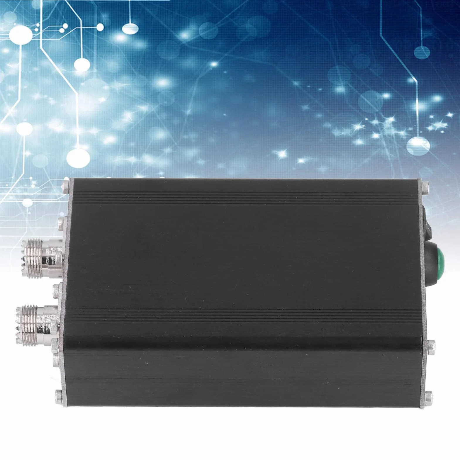 Sintonizzatore automatico dell'antenna ATU-100 1.8-50MHz, sintonizzatore automatico dell'antenna a onde corte aperto da 100W, tester in lega di alluminio OLED da 0,95 pollici con alloggiamento