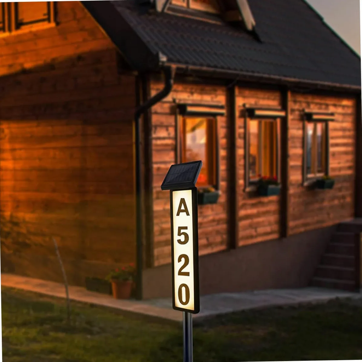 BESTonZON Luce Solare Per Civico Segnaletica Esterna Luminosa Targa Solare Per Indirizzo Per Giardino Strada Patio Facile Installazione e Risparmio Energetico