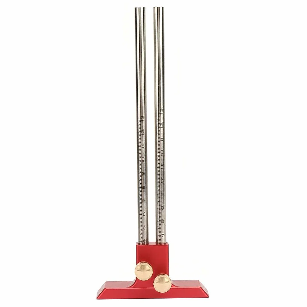 Nikou Marking Gauge- High Precision Woodworking Double Head Scriber Righer Clear Scale Marking Gauge Wood Scribe Tool Carpentry