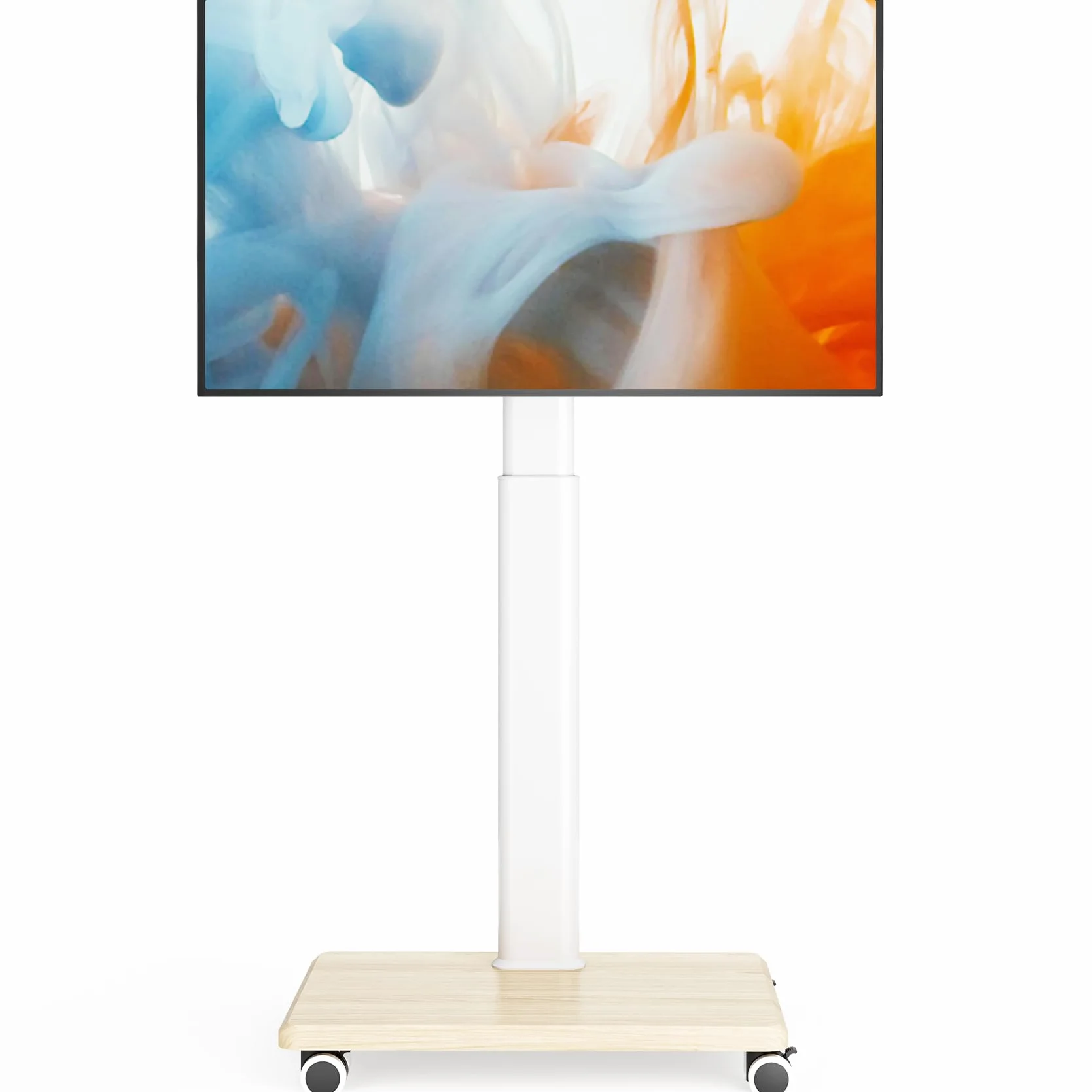 Supporto TV mobile per TV da 27 a 65 pollici, carrello TV portatile con ruote, grande supporto universale con supporto girevole, altezza regolabile per angolo camera da letto, esterno.