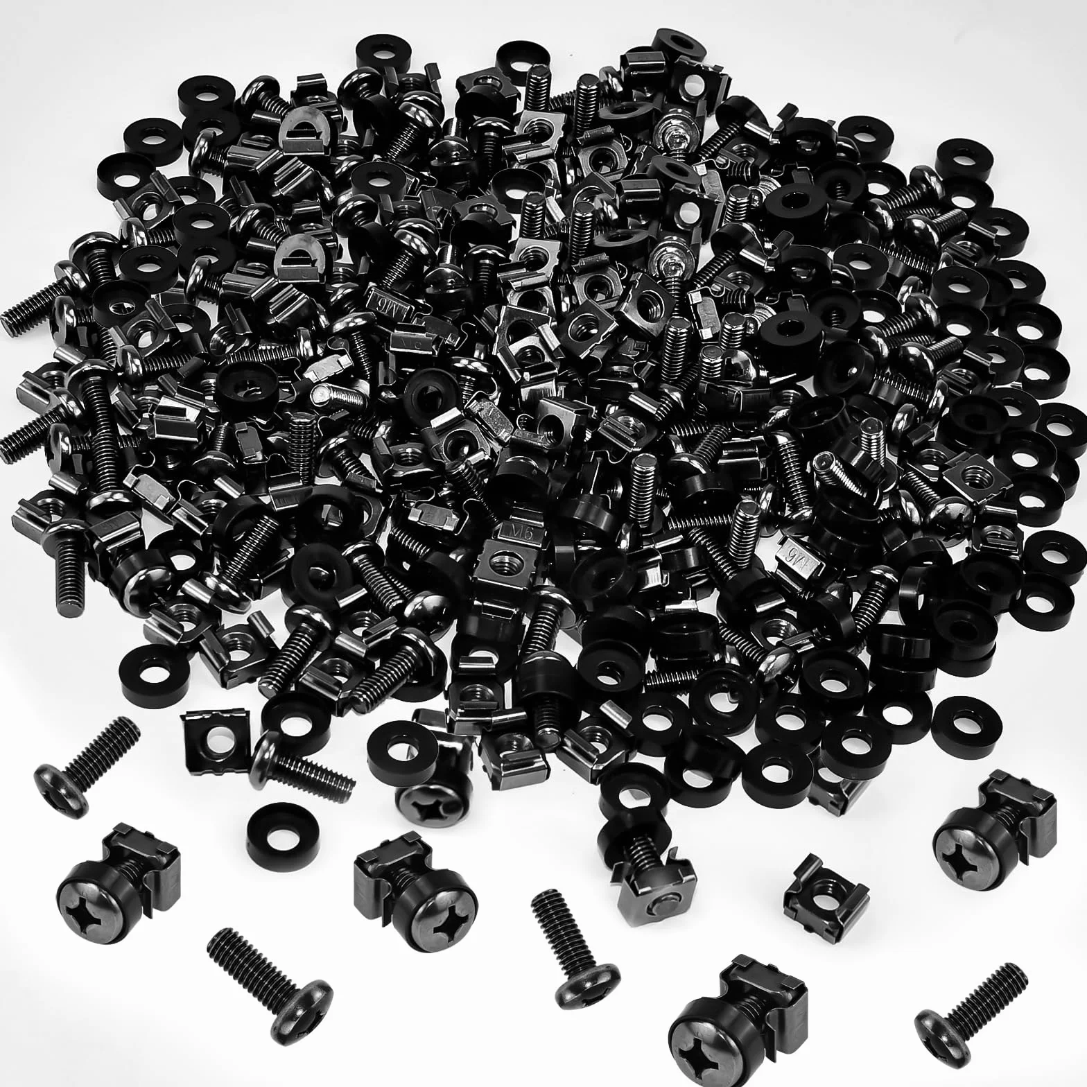 LANSKYLAN 100 Pezzi Set Viti M6*16 Gabbia Acciaio Carbonio per Armadietto Rete