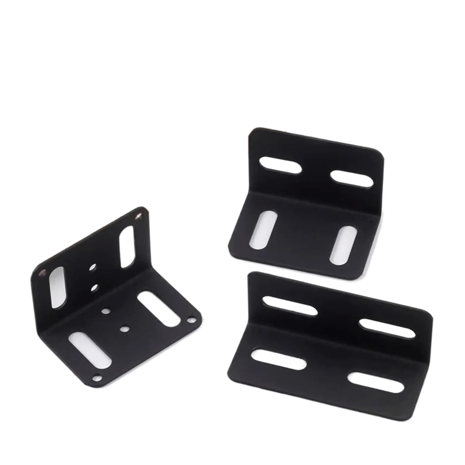 Staffe angolari regolabili a forma di L da 4 pezzi nere for mobili Adatto per il fissaggio e il supporto(4PC 80-150 T-hole)