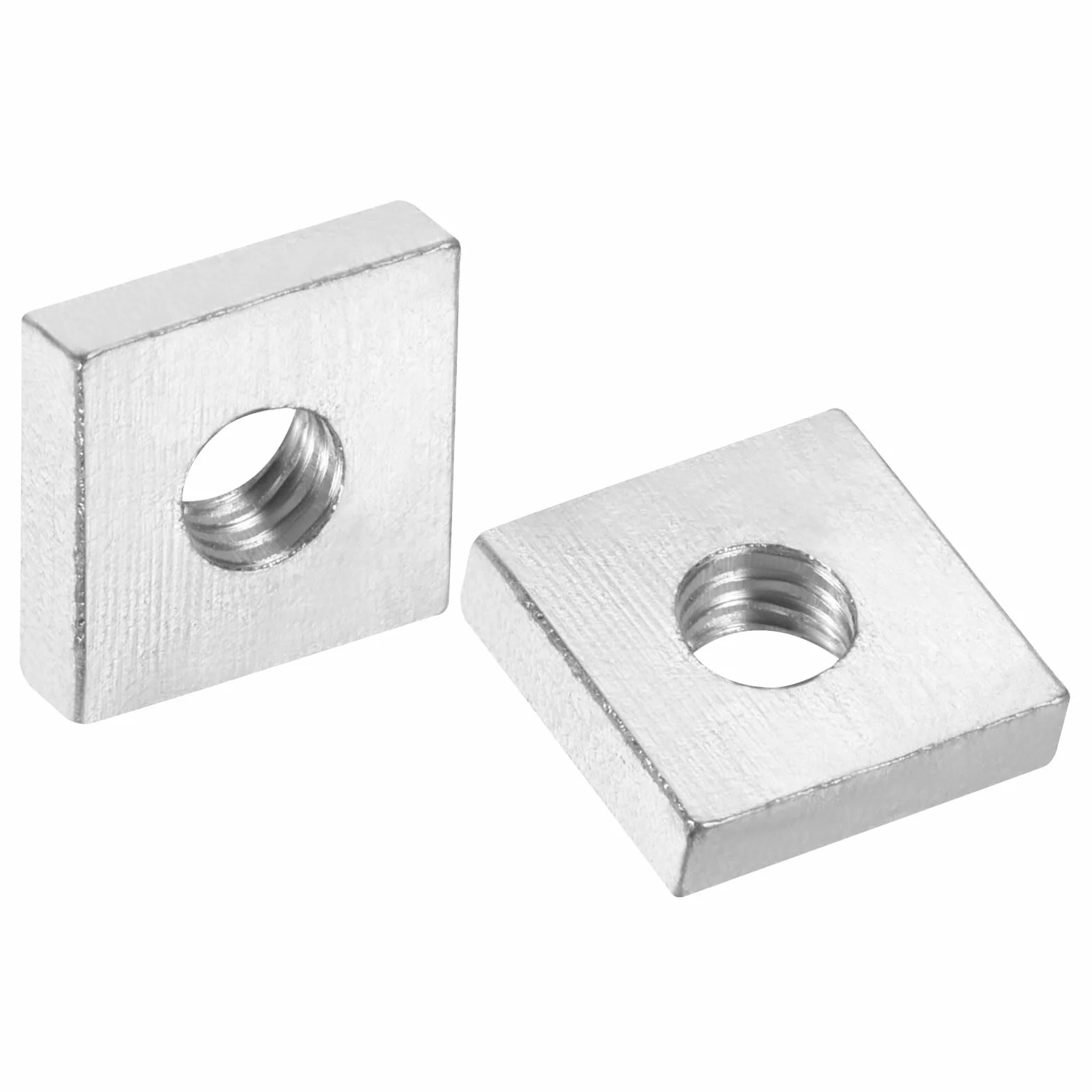 sourcing map Dadi Quadrati M6 x 14 mm x 4 mm Acciaio al Carbonio Zincato Filettatura Grossa