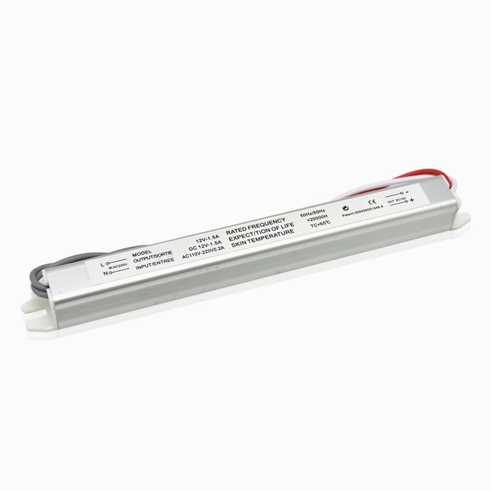 1 Pz Alimentatore LED Ultra Sottile DC12V 18W 25W 36W 48W 60W Trasformatore di Illuminazione AC110-220V HA CONDOTTO LA Luce di Striscia Pubblicità Bordo Driver(12V 18W)