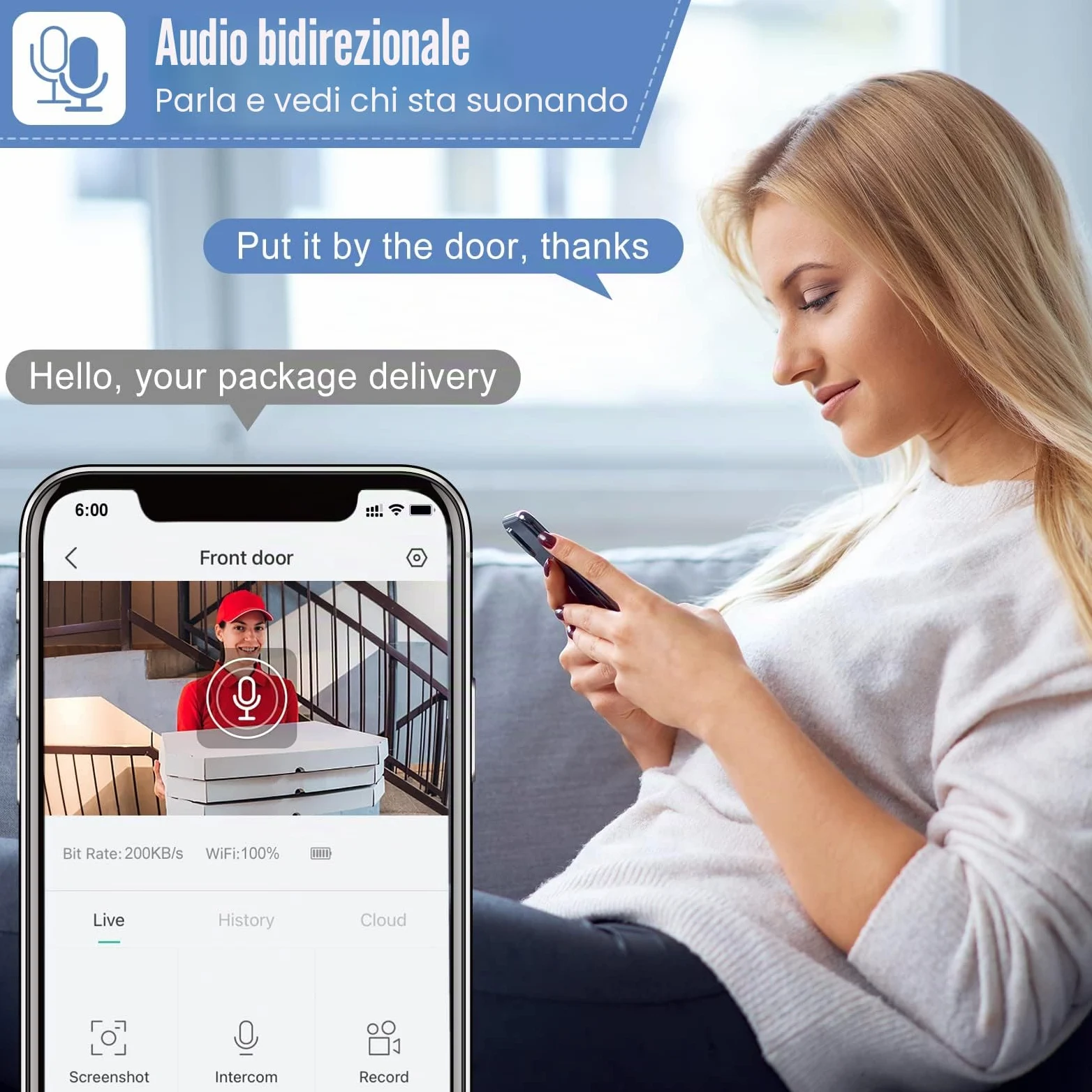 XTU Videocitofono WiFi Senza Fili, 1080P FHD Video Campanello con Suoneria, Rilevamento Umano PIR, Audio Bidirezionale, Batteria 5000mAh, Supporta Scheda SD e Cloud, IP66