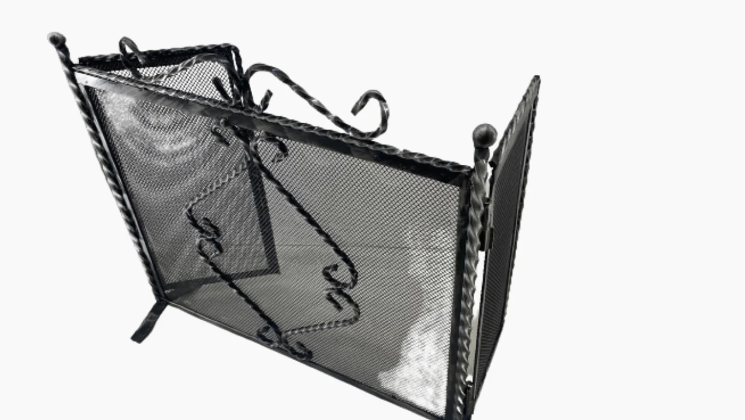 Parascintille in ferro battuto con ante per camino caminetto fuoco 50 cm x 50 cm