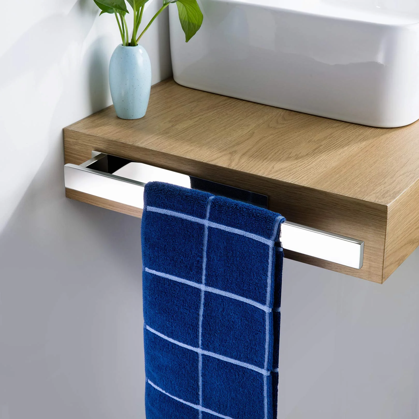 Portasciugamani Bagno Autoadesivo Acciaio Inox Specchio Lucido 39CM