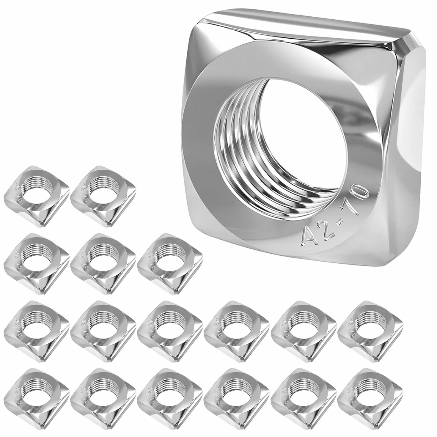 20 Pezzi Dadi Quadrati M8 x 13 mm x 6 mm in Acciaio Inossidabile 304 per Giunti e Montaggio